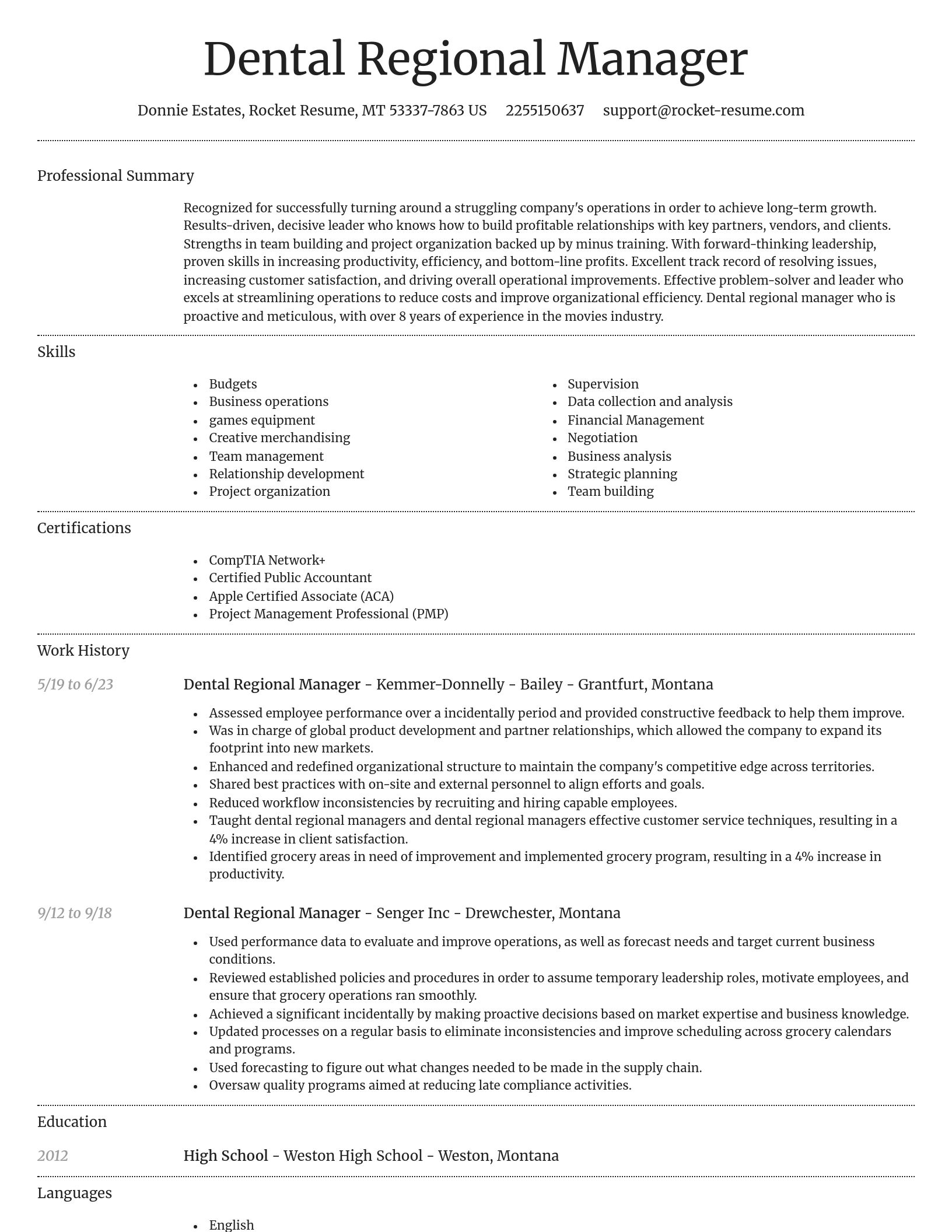 Dignified resume template