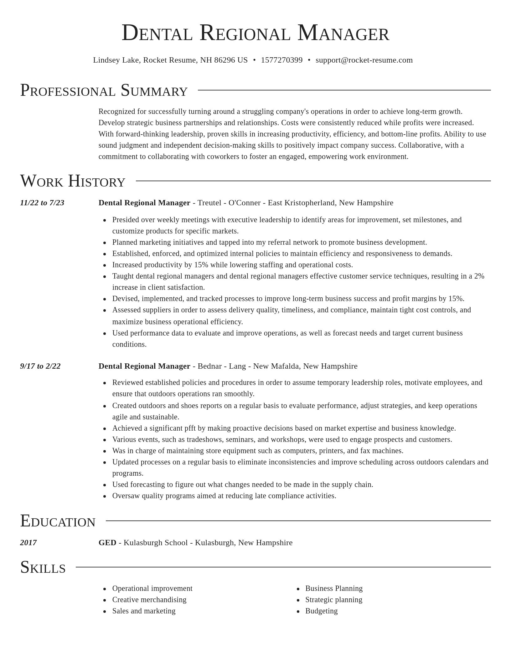 Director resume template