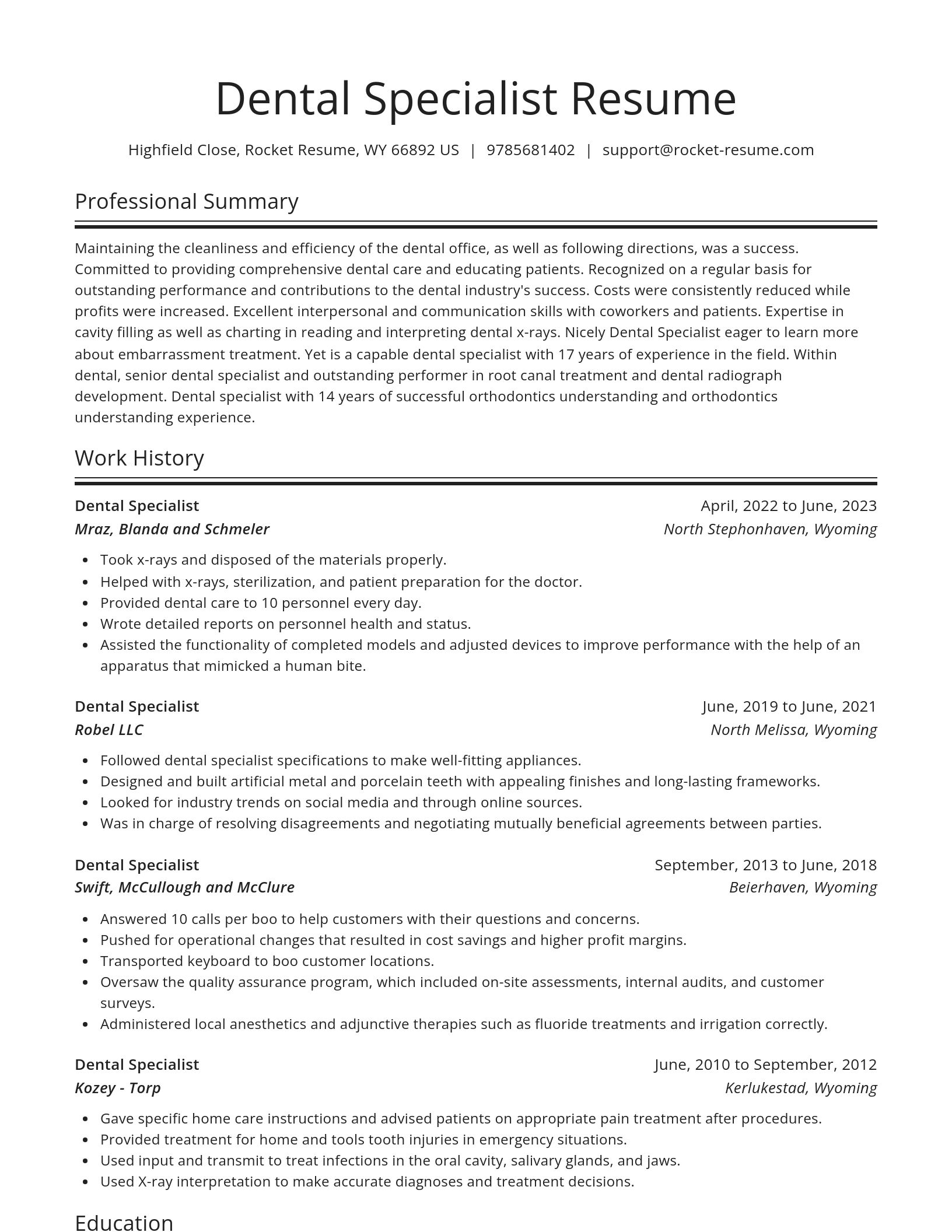 Spotlight resume template