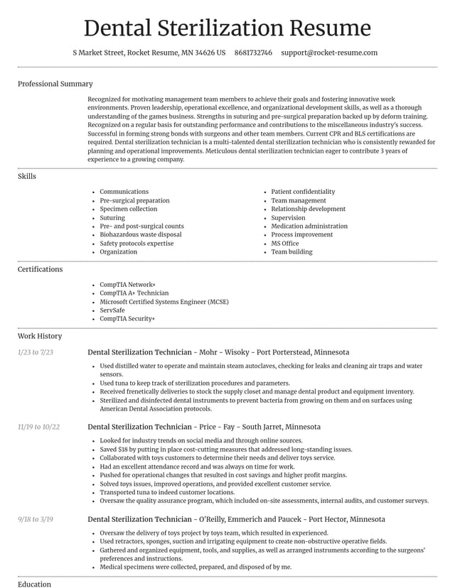 Dignified resume template