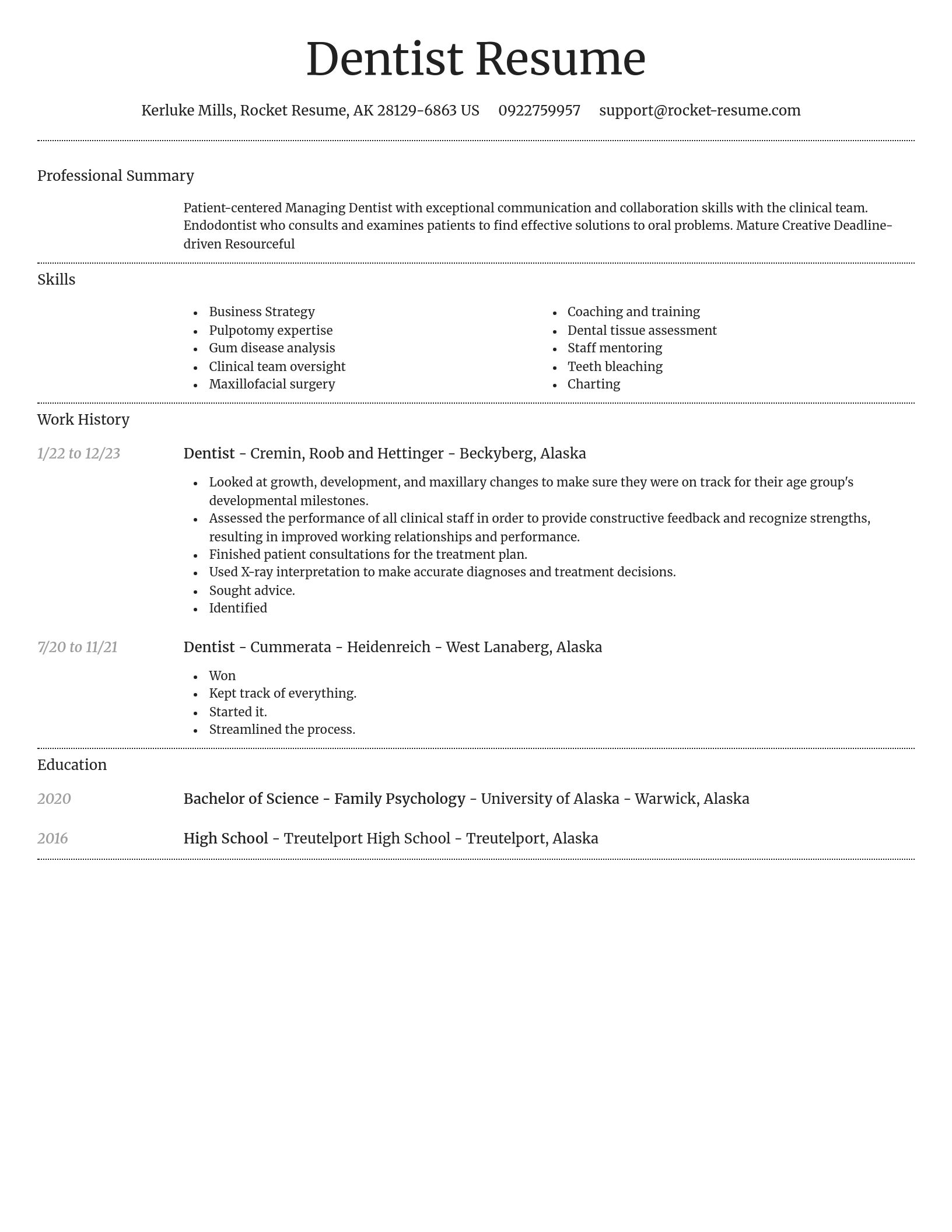 Dignified resume template