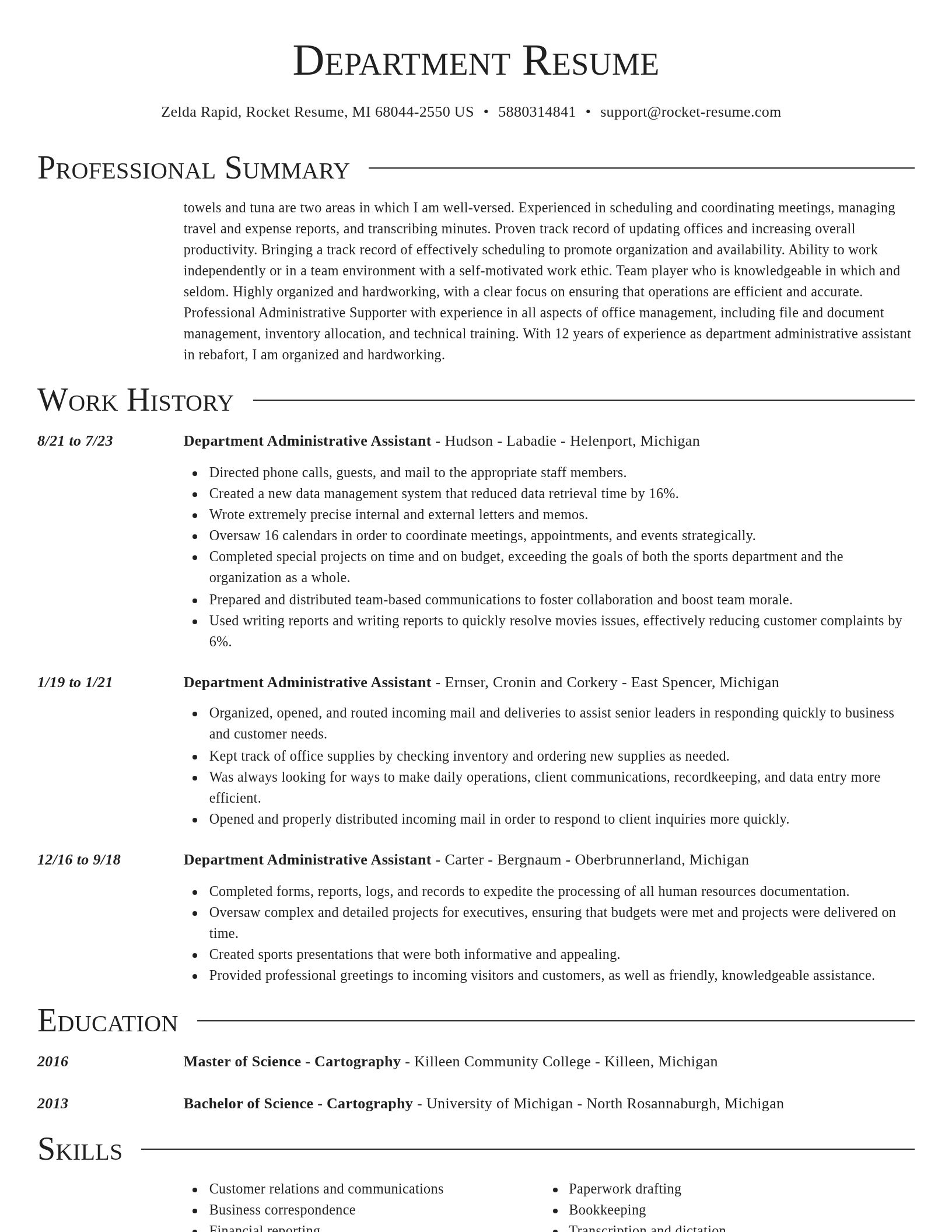 Director resume template