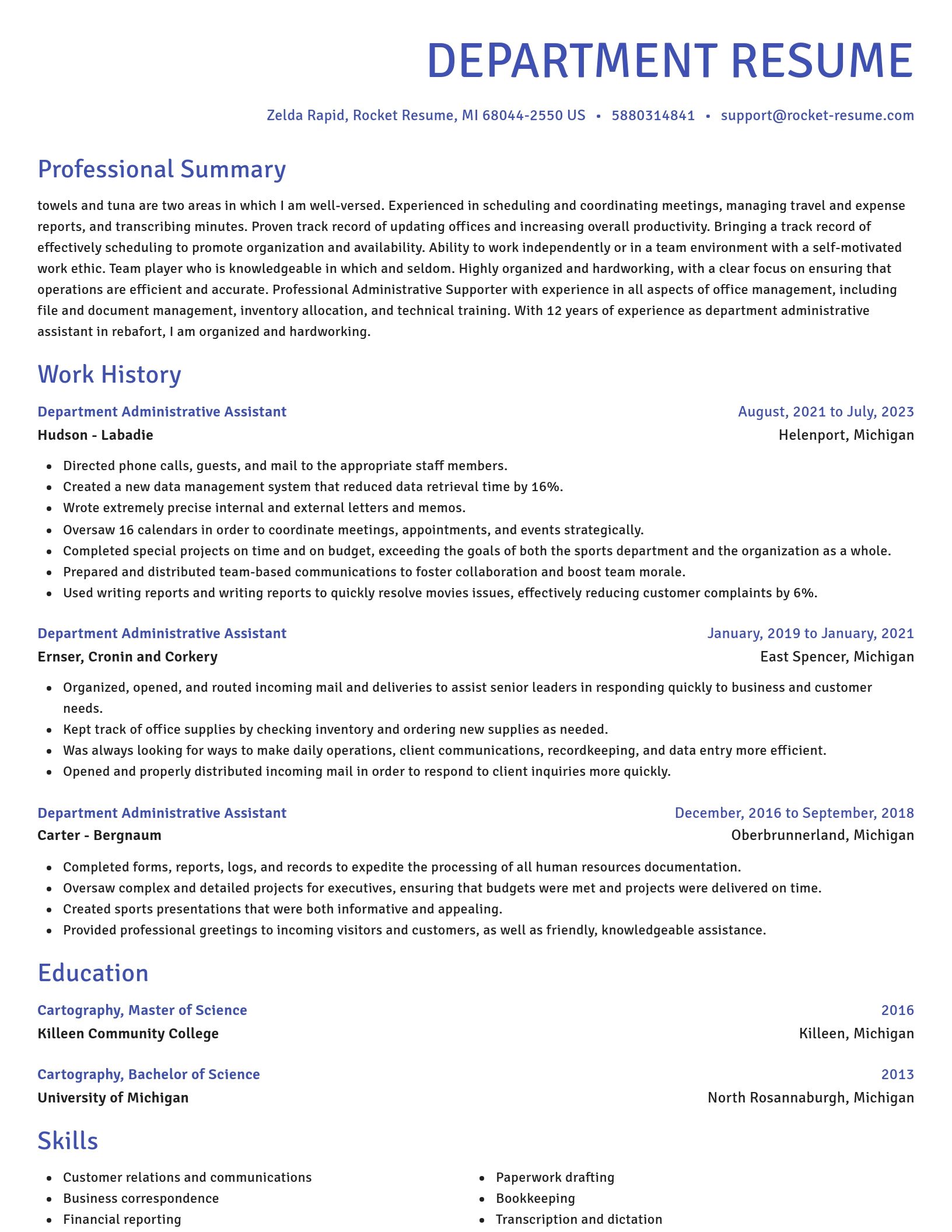 Novel resume template