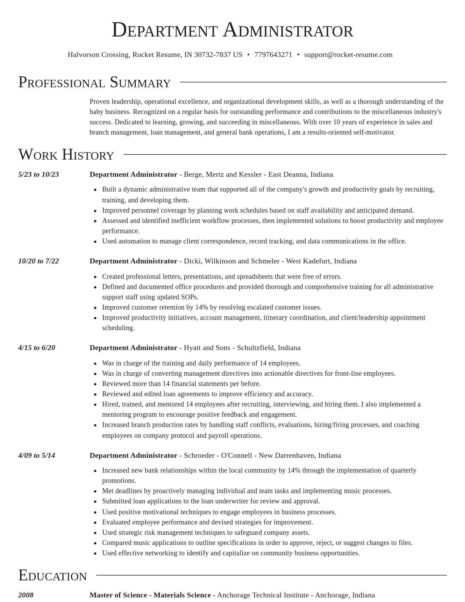 Director resume template