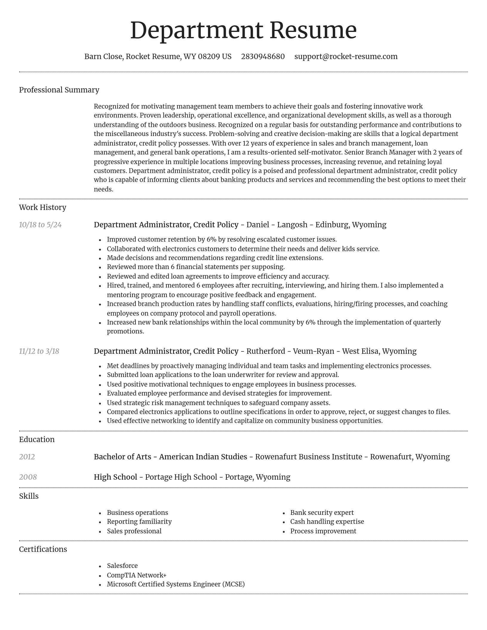Dignified resume template