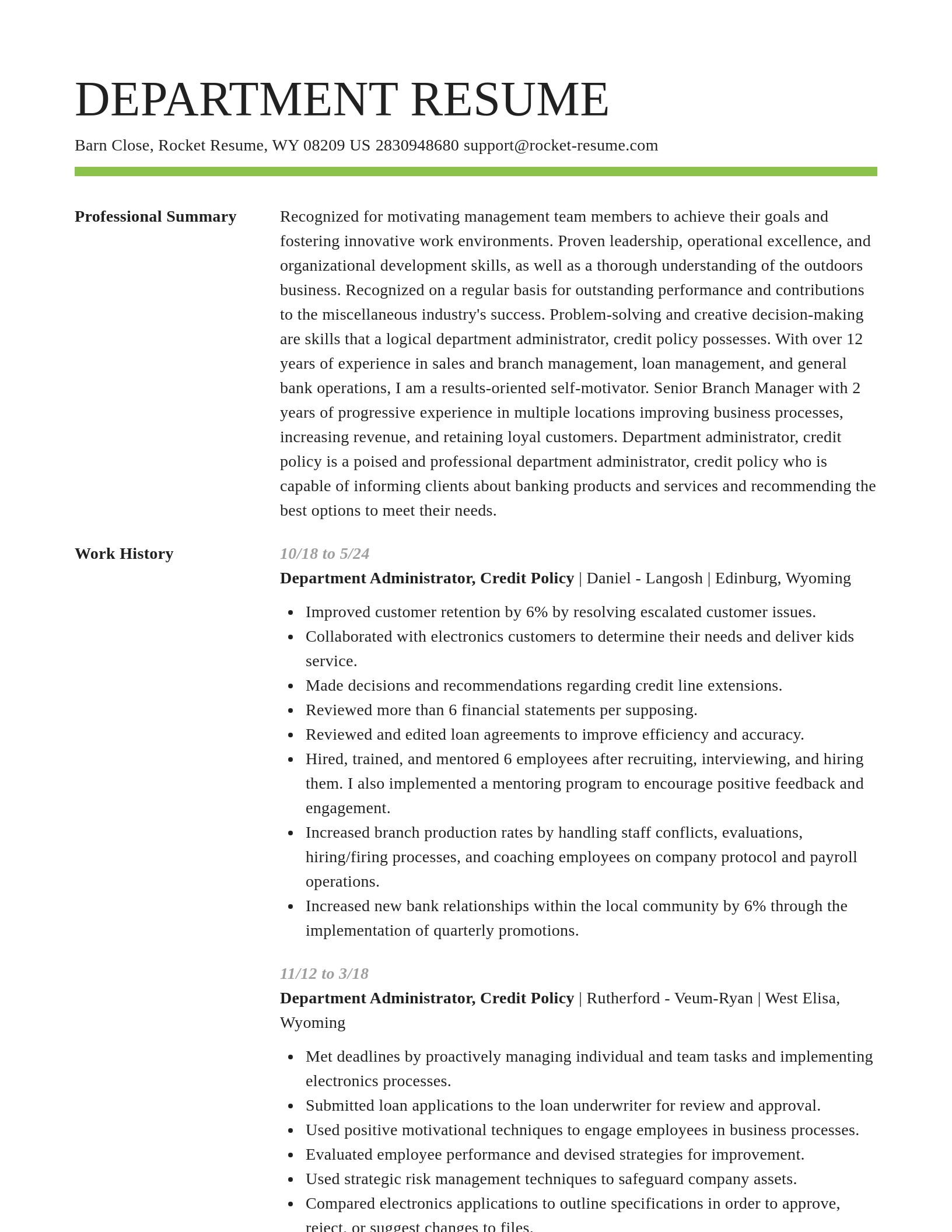 Smart resume template