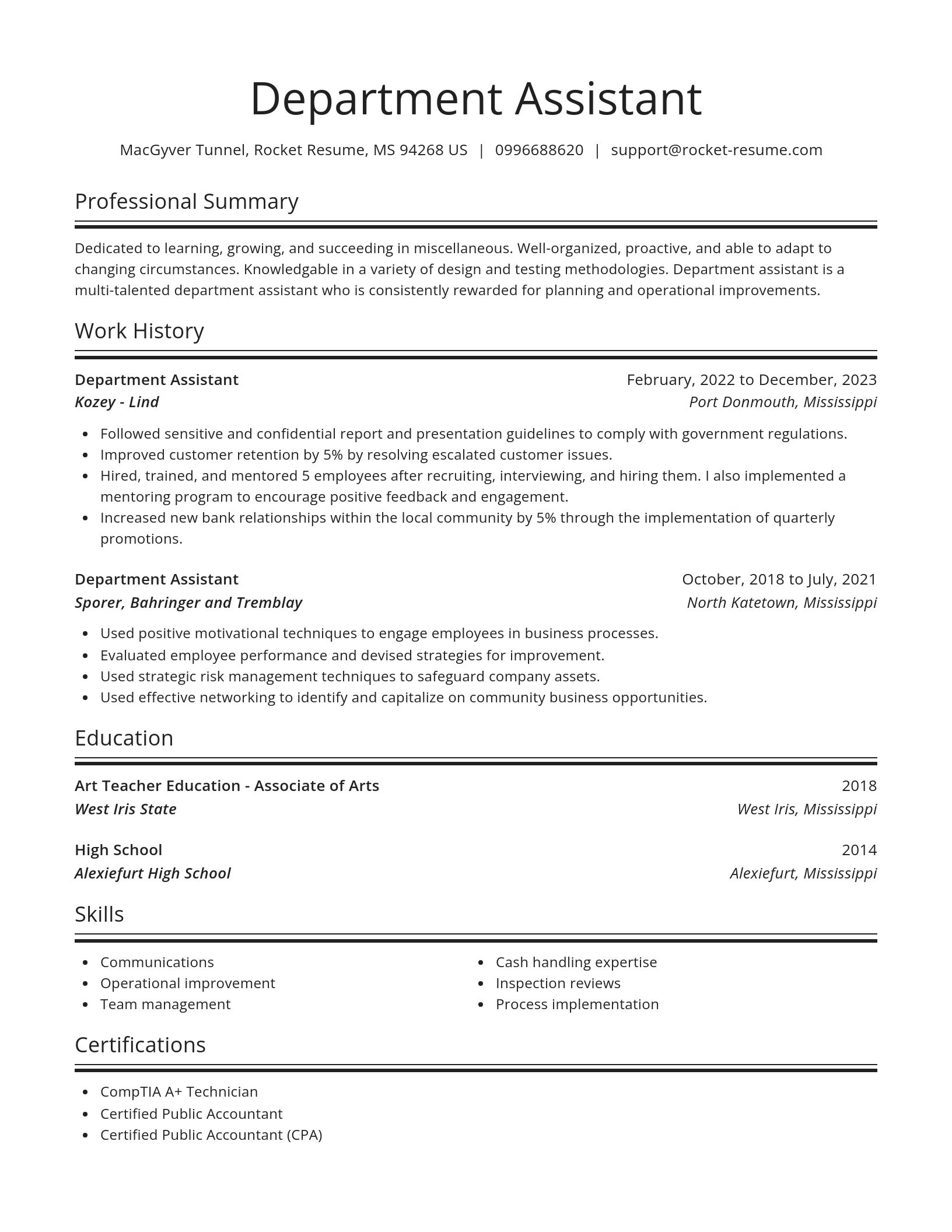 Spotlight resume template