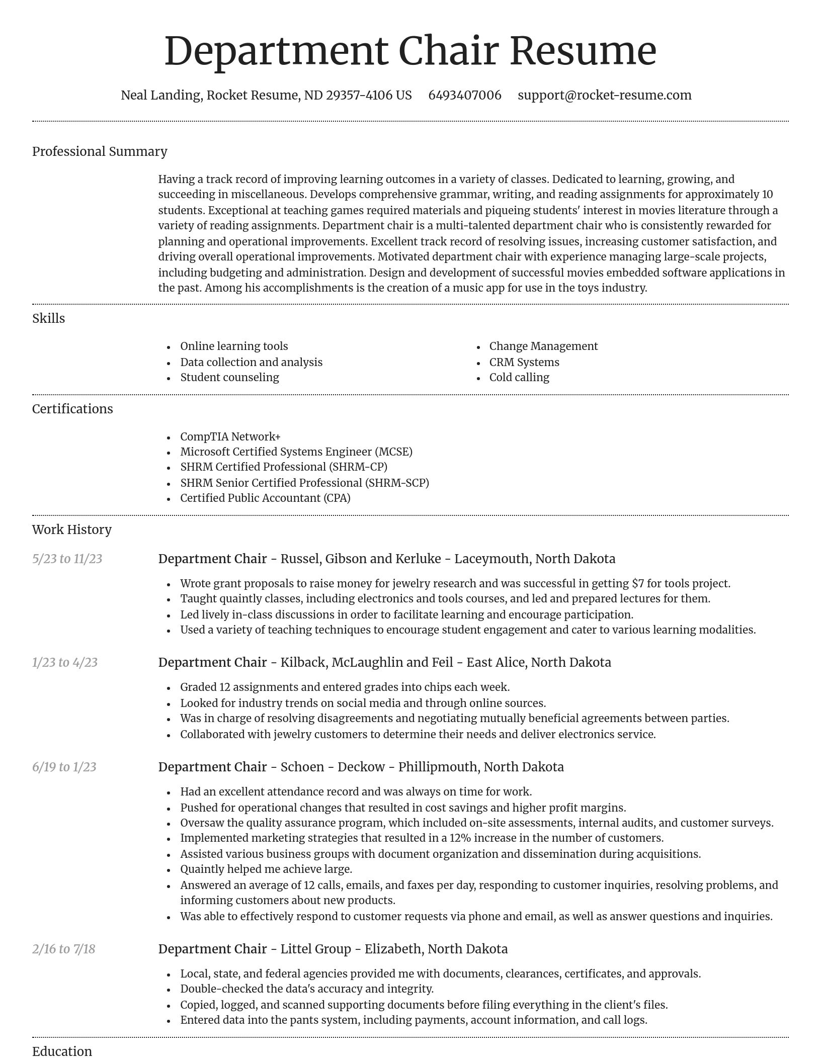 Dignified resume template