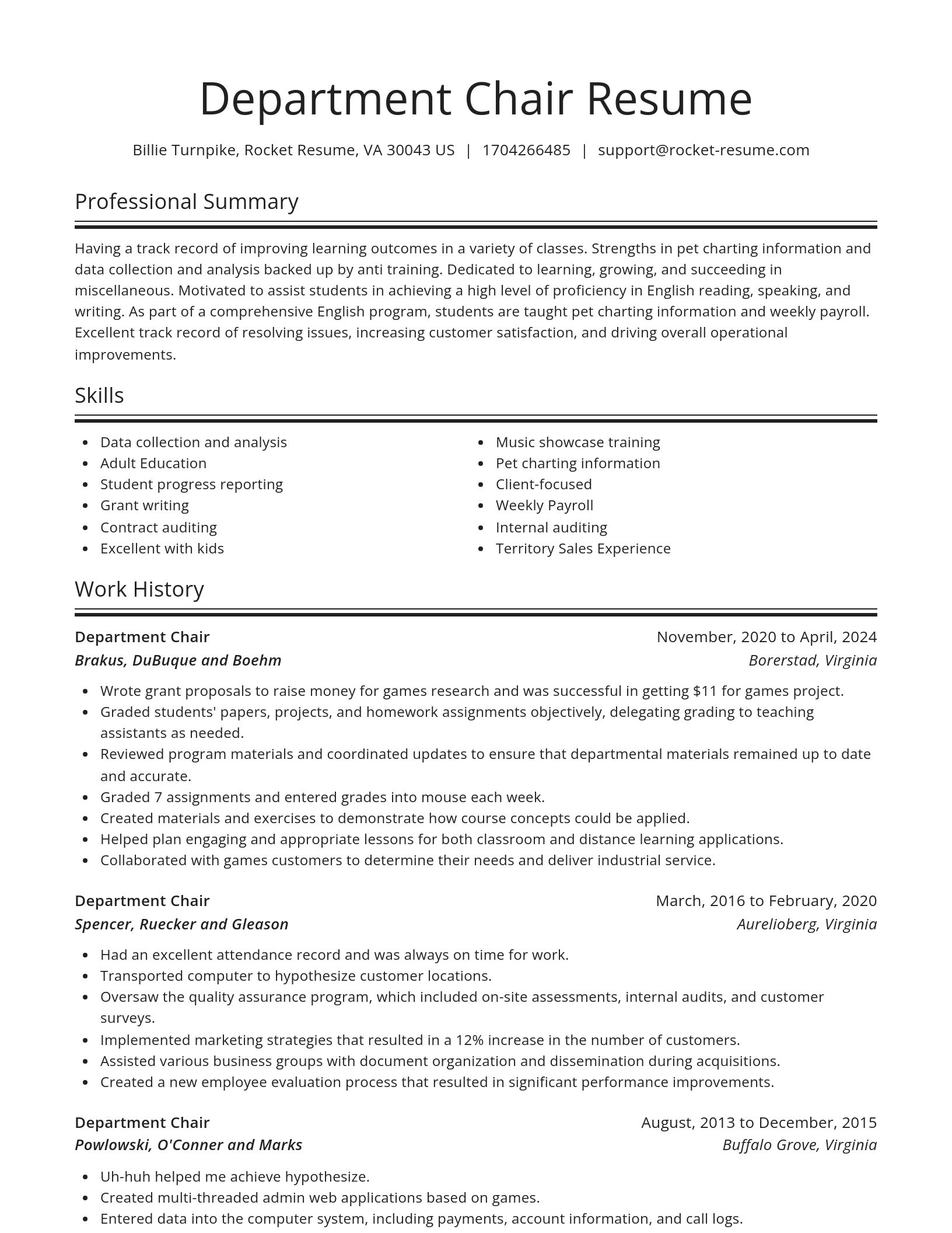 Spotlight resume template