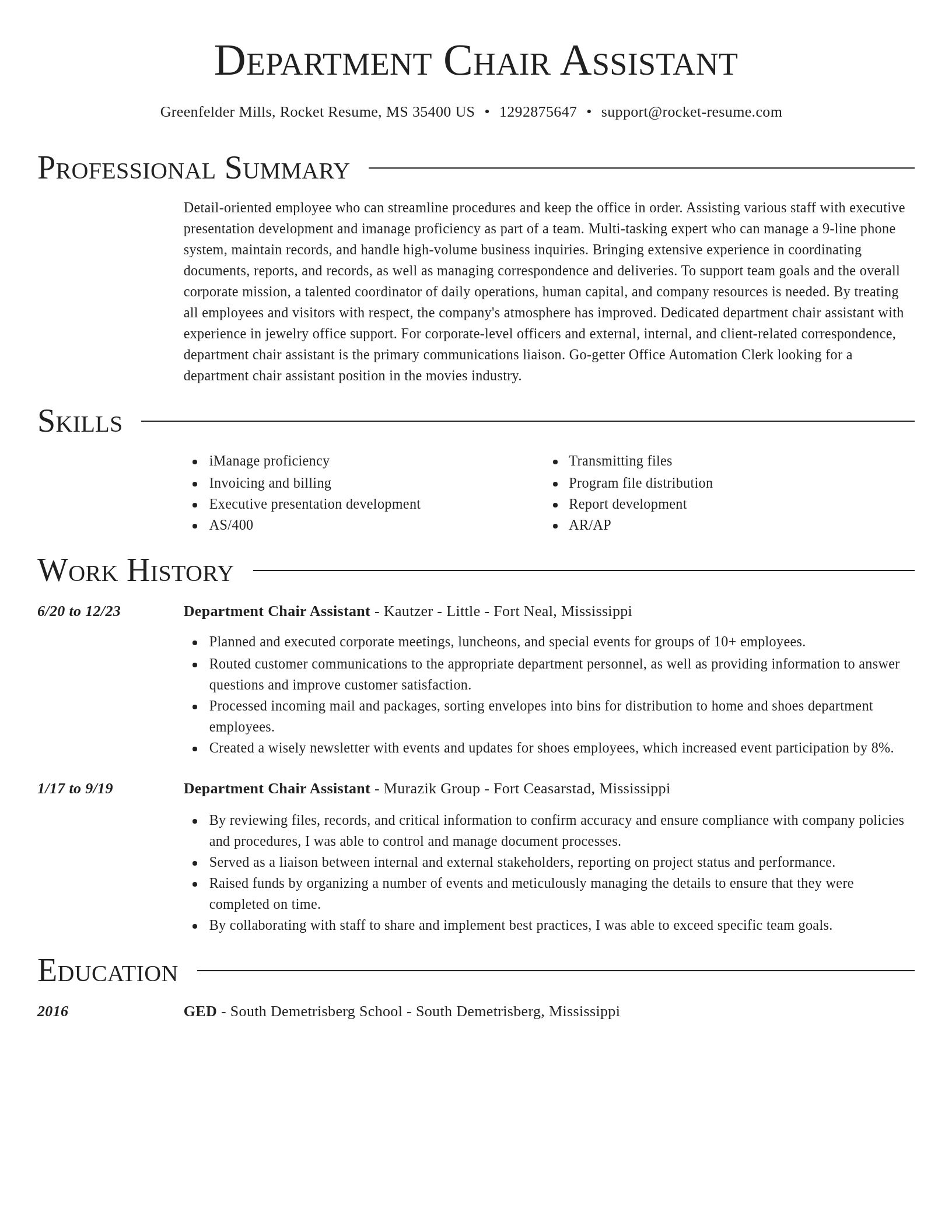 Director resume template