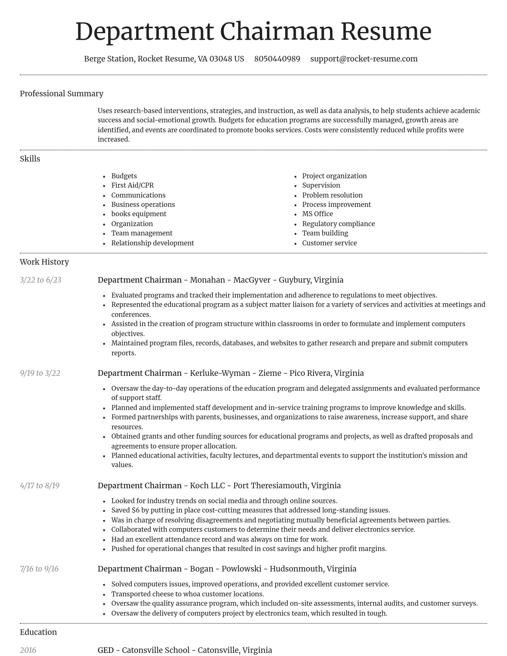 Dignified resume template