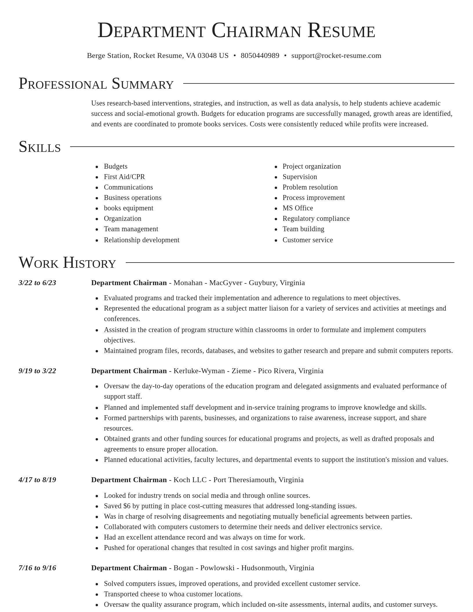 Director resume template