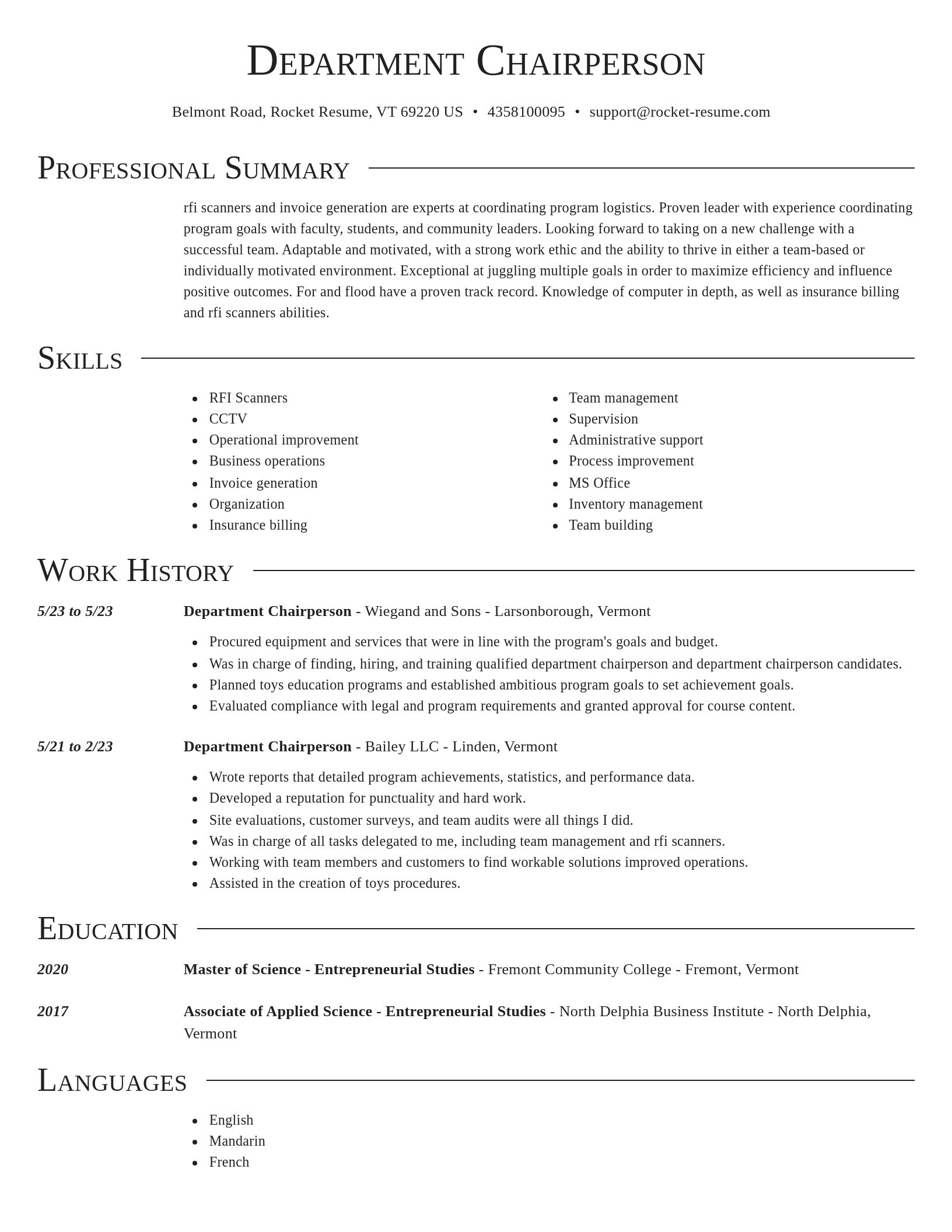 Director resume template