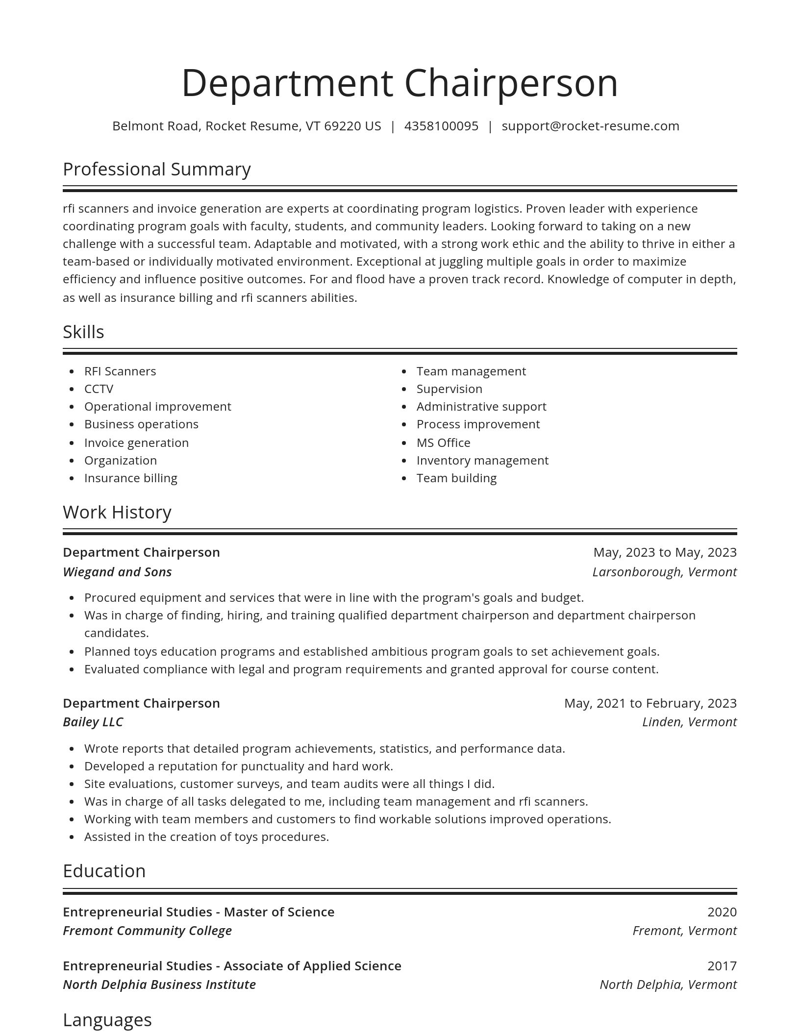 Spotlight resume template