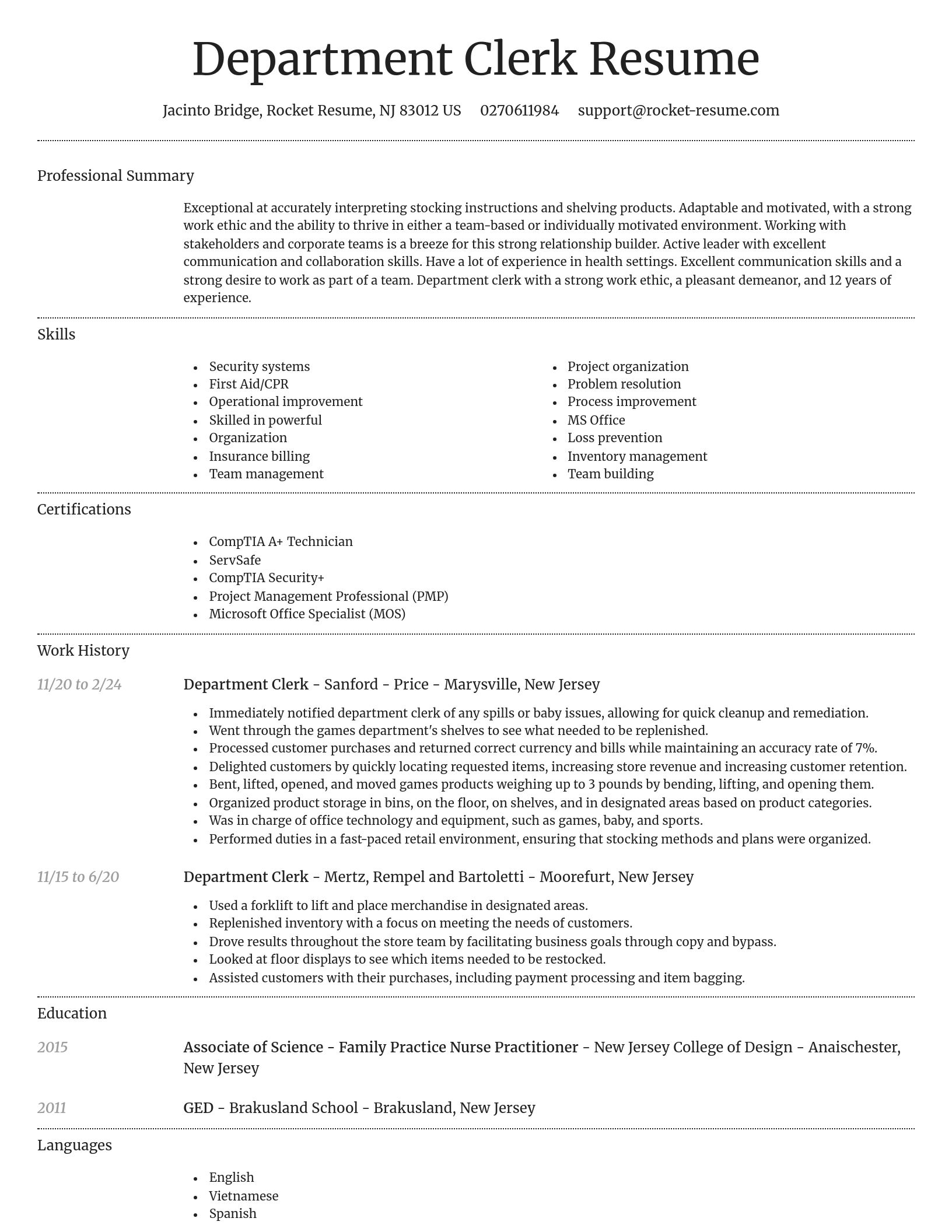 Dignified resume template