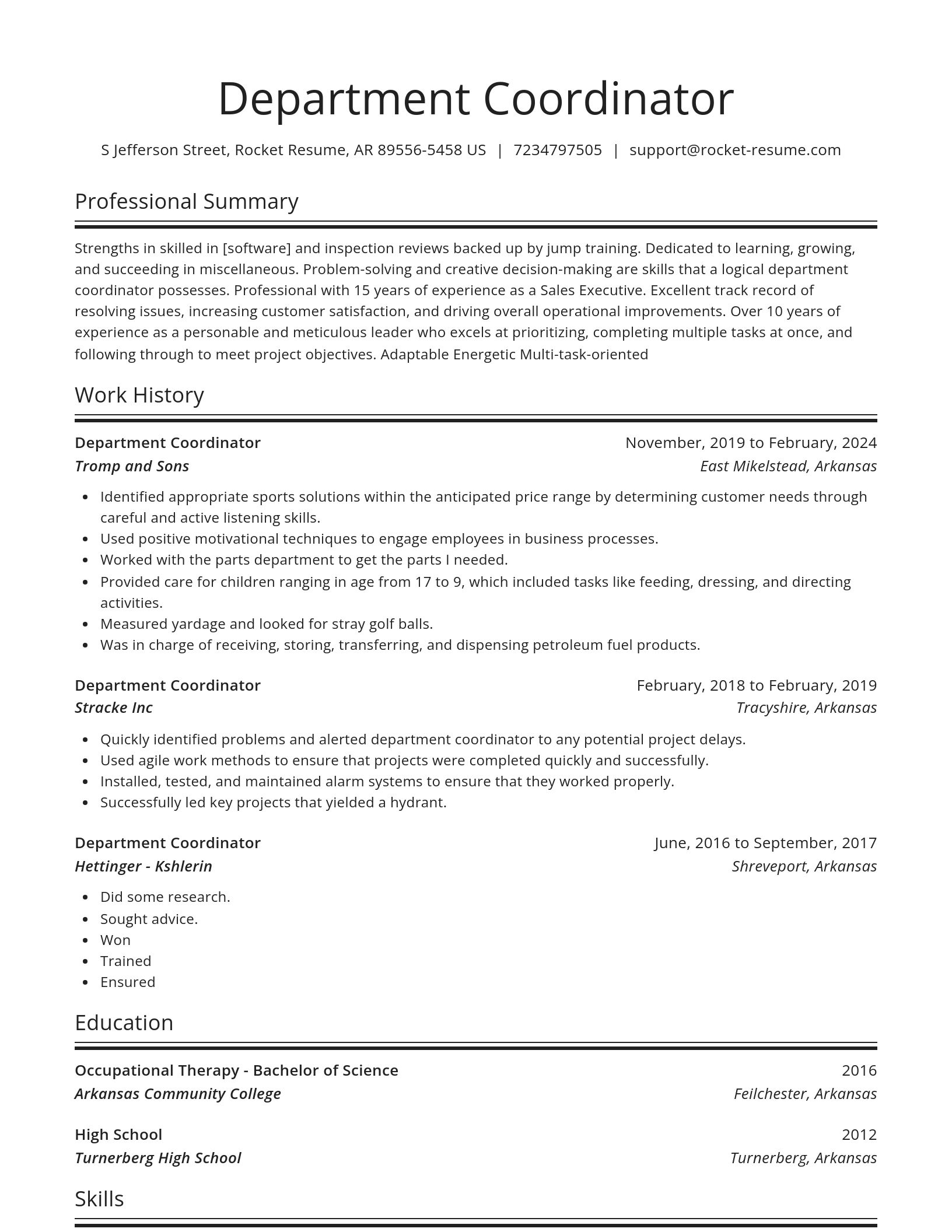 Spotlight resume template
