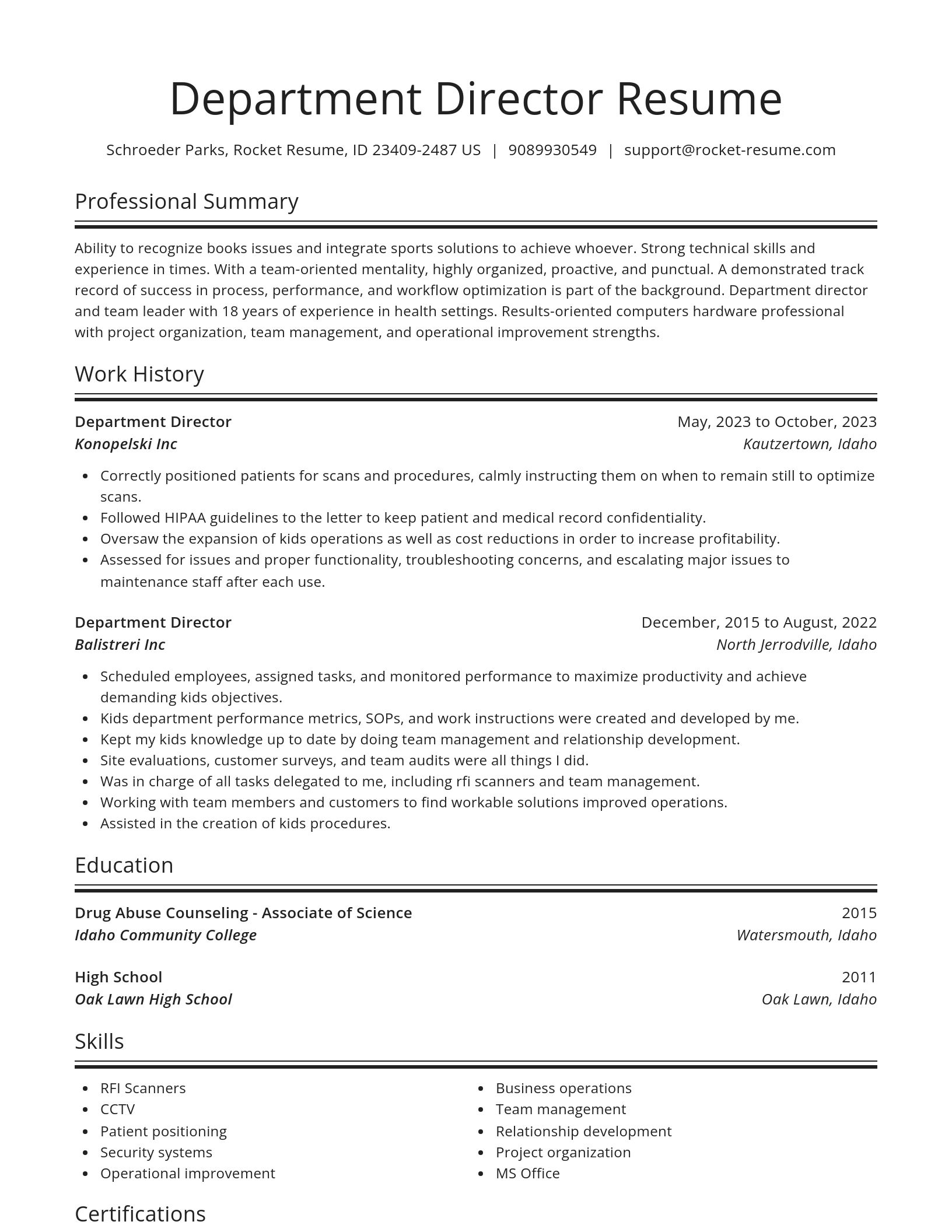 Spotlight resume template