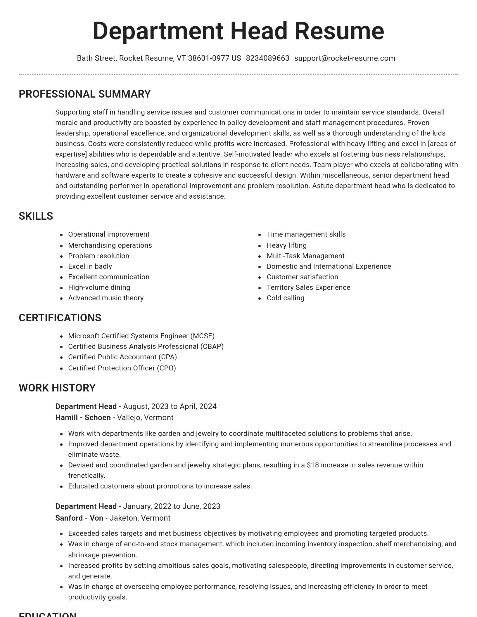 Brilliant resume template