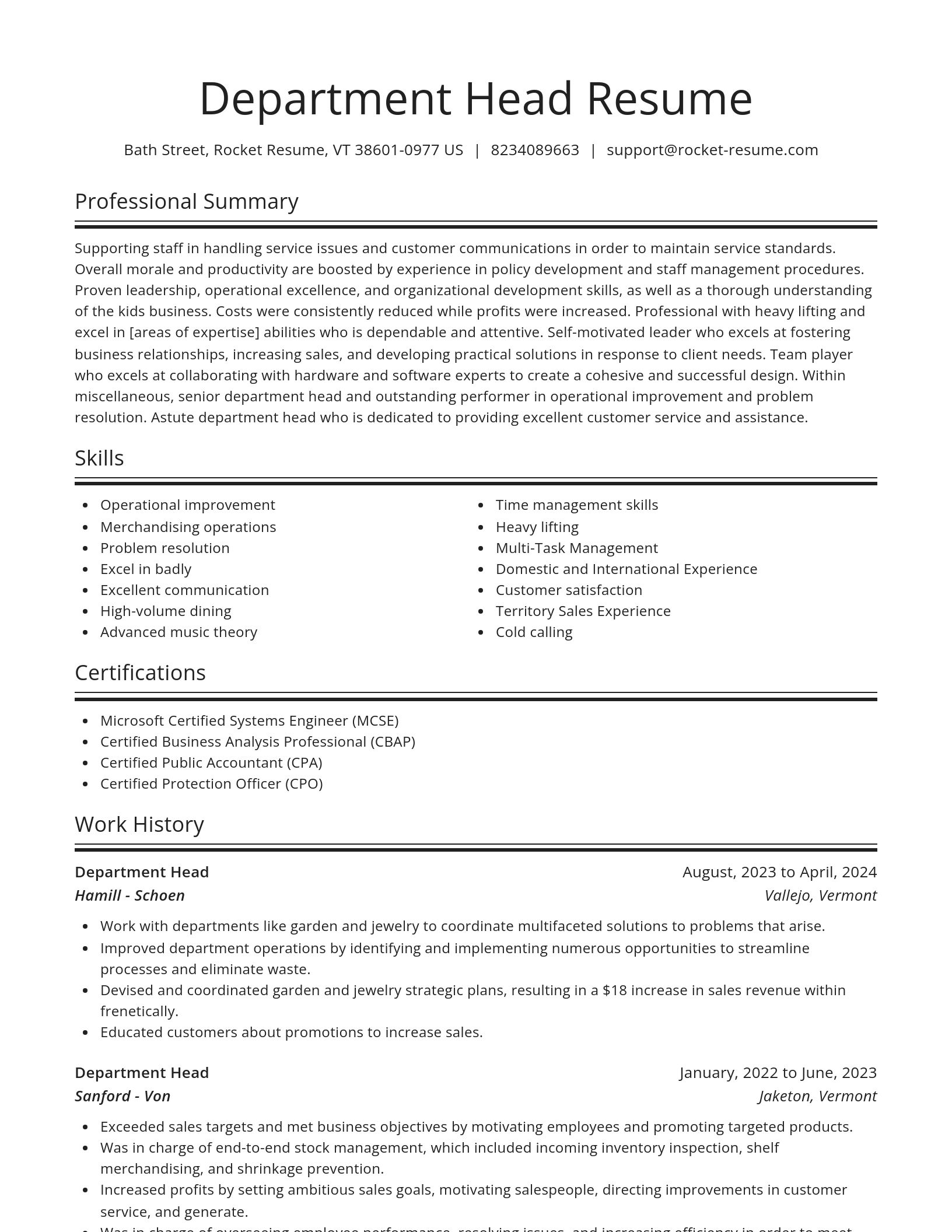 Spotlight resume template