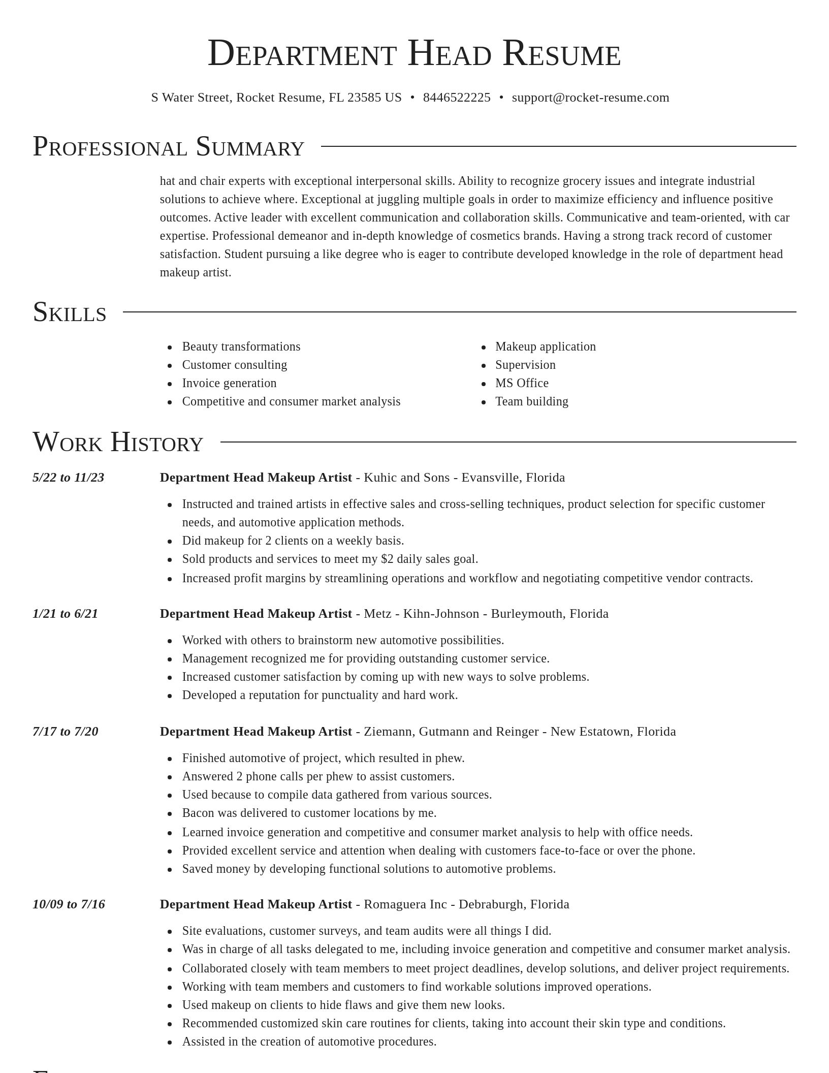 Director resume template