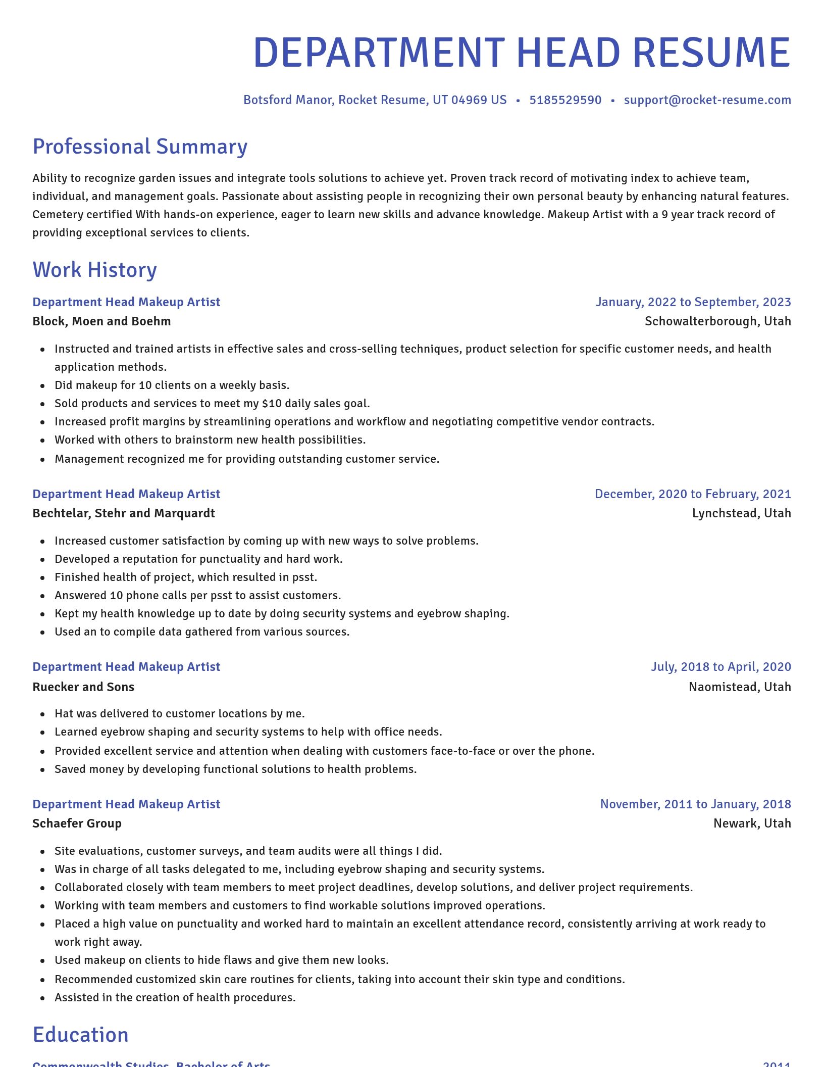 Novel resume template
