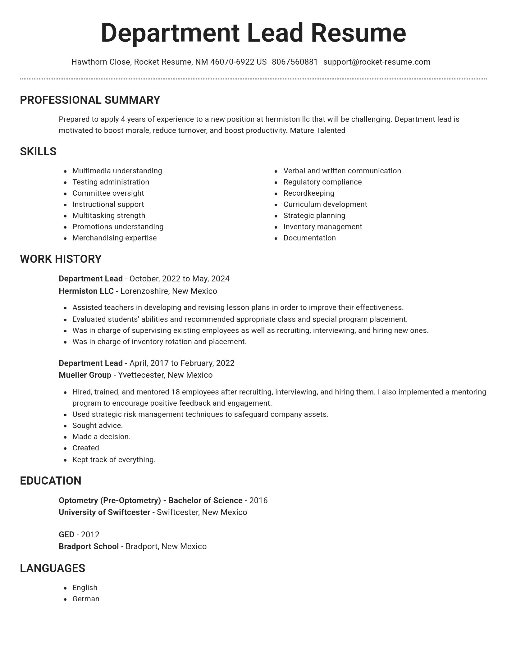 Brilliant resume template
