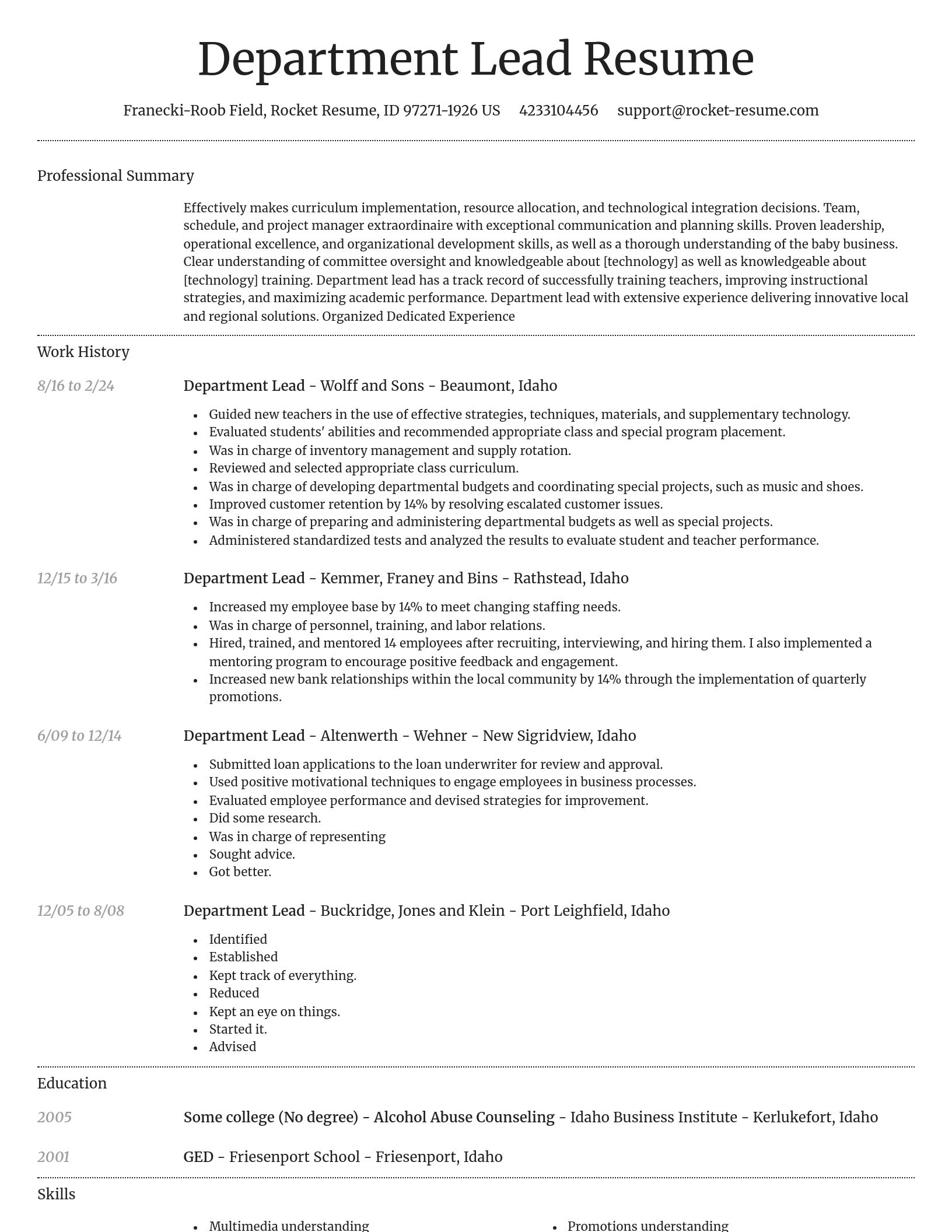 Dignified resume template