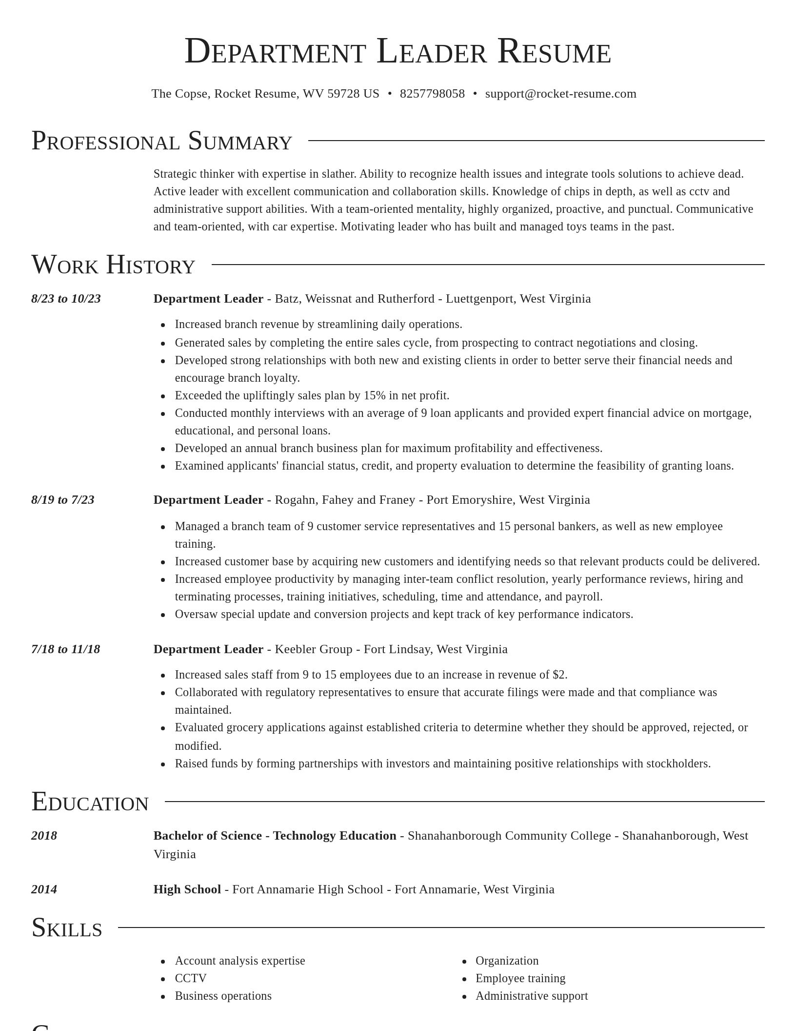 Director resume template