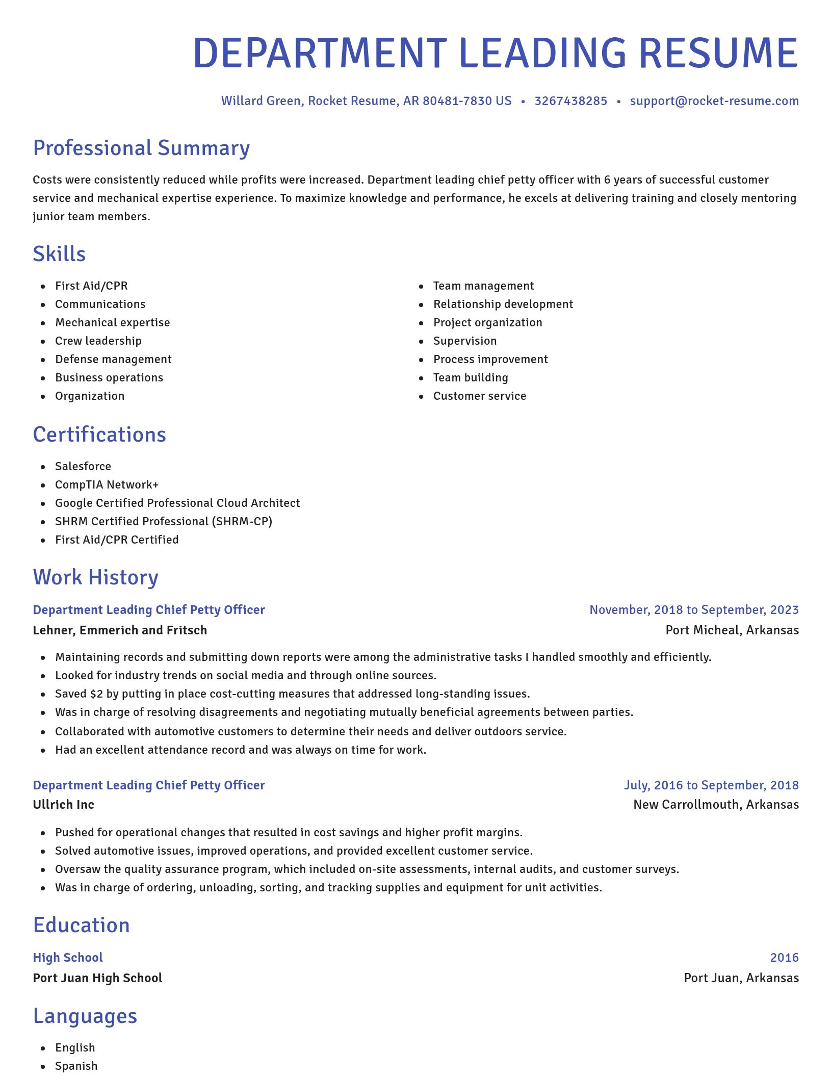 Novel resume template