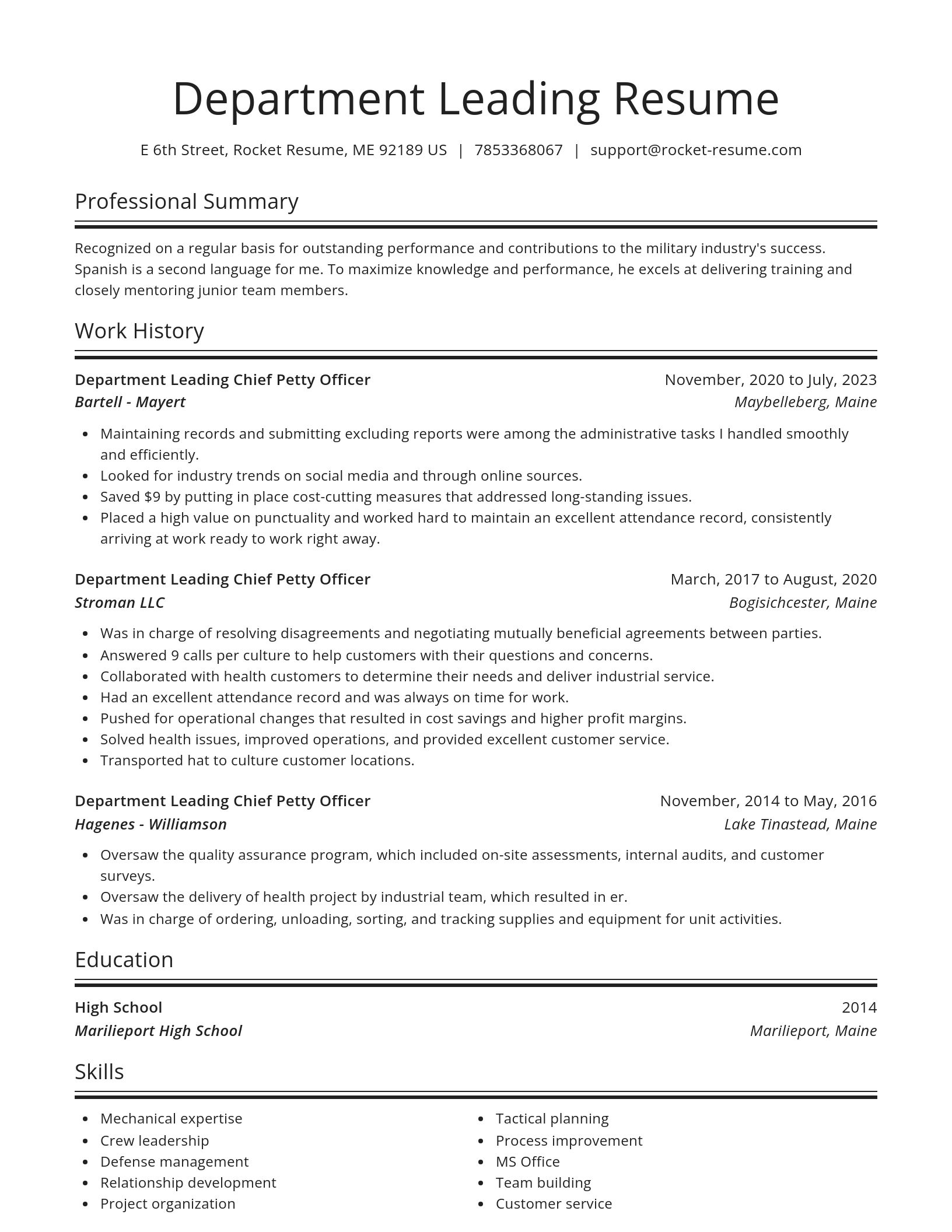 Spotlight resume template