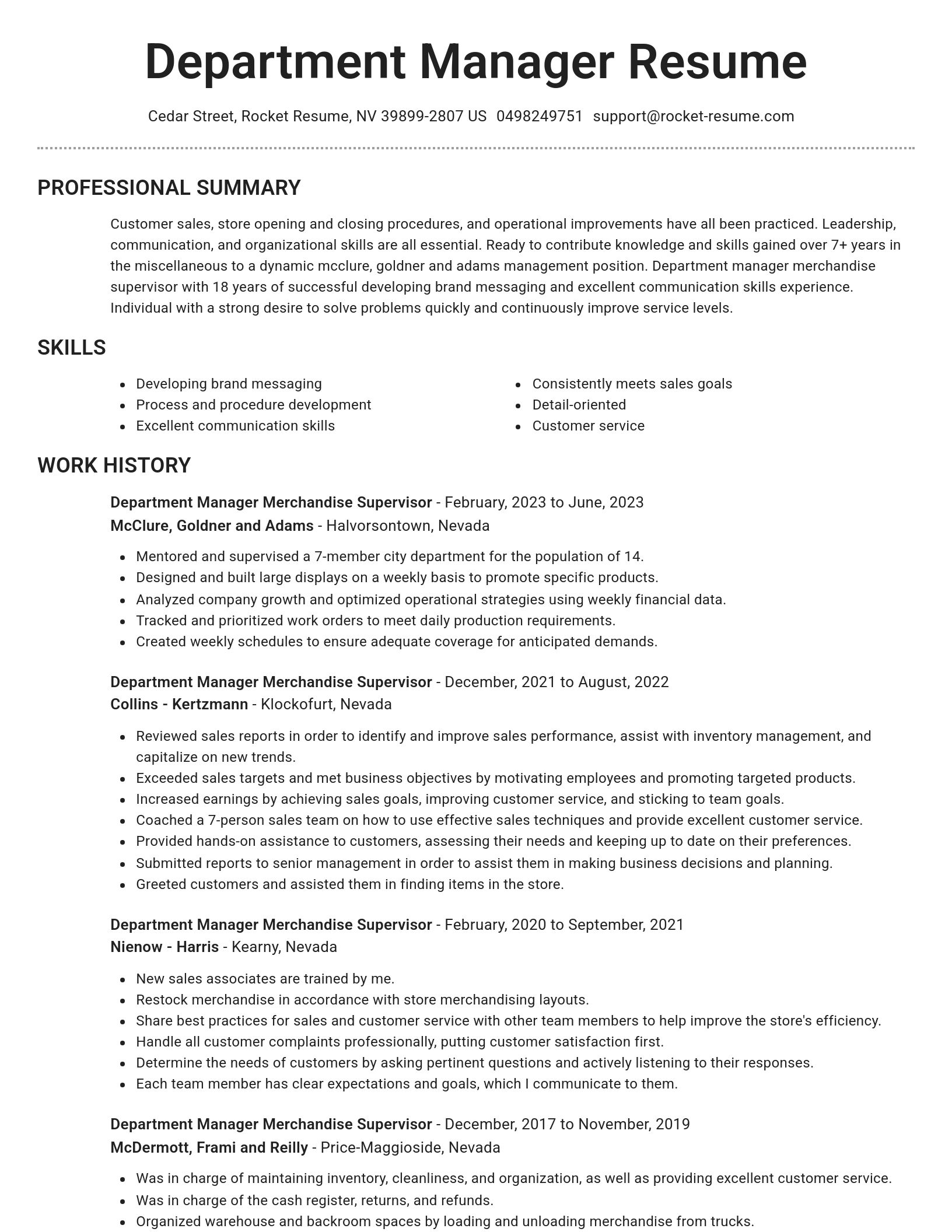 Brilliant resume template