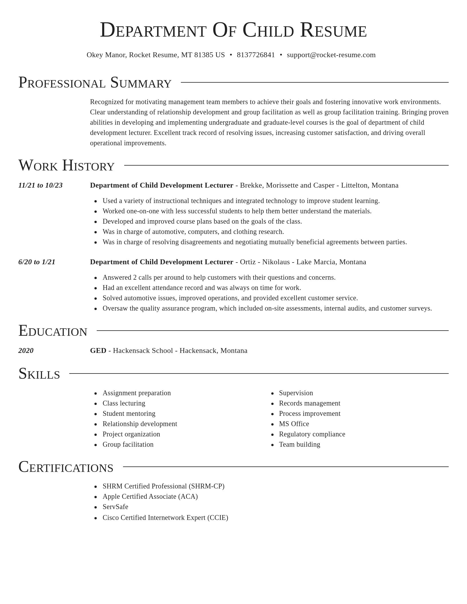 Director resume template