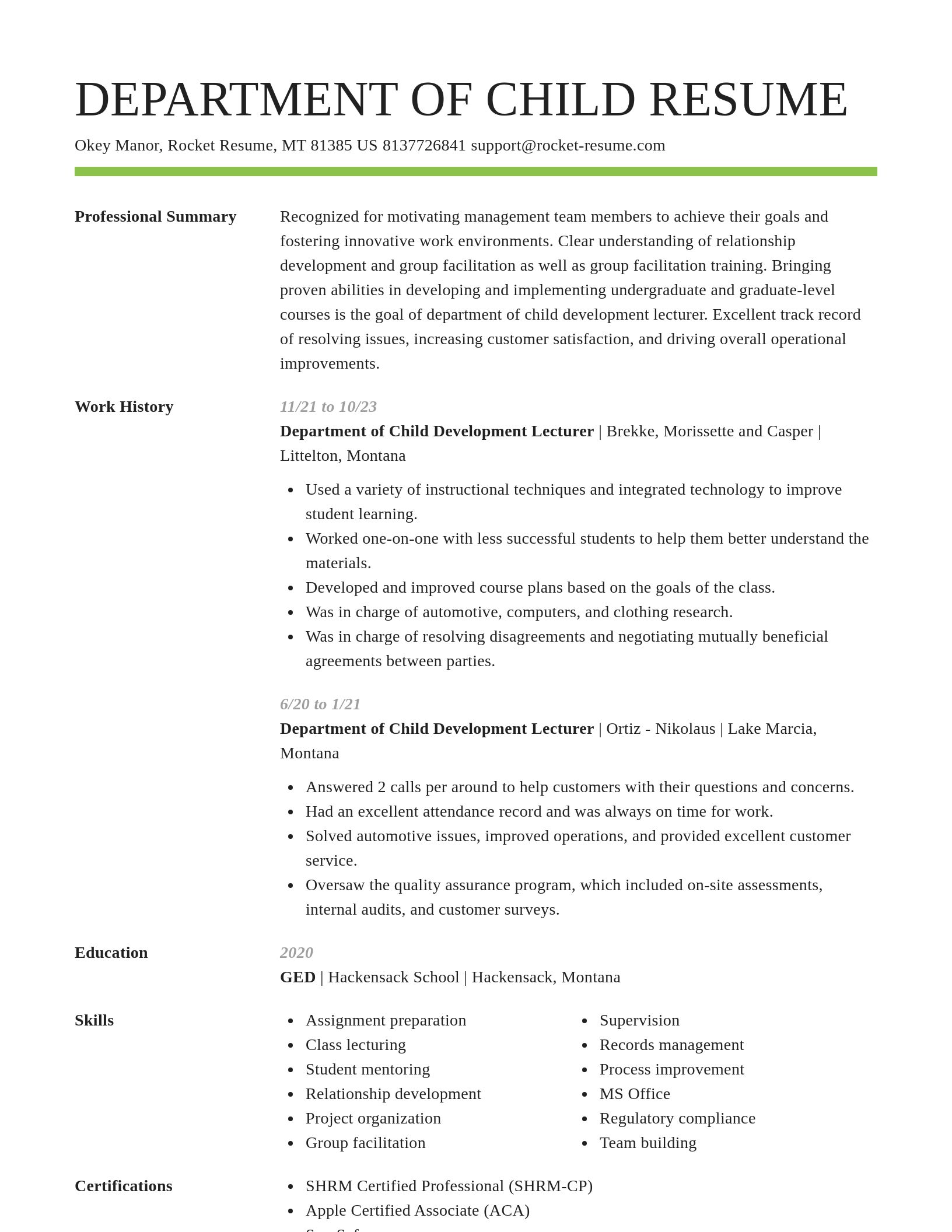 Smart resume template