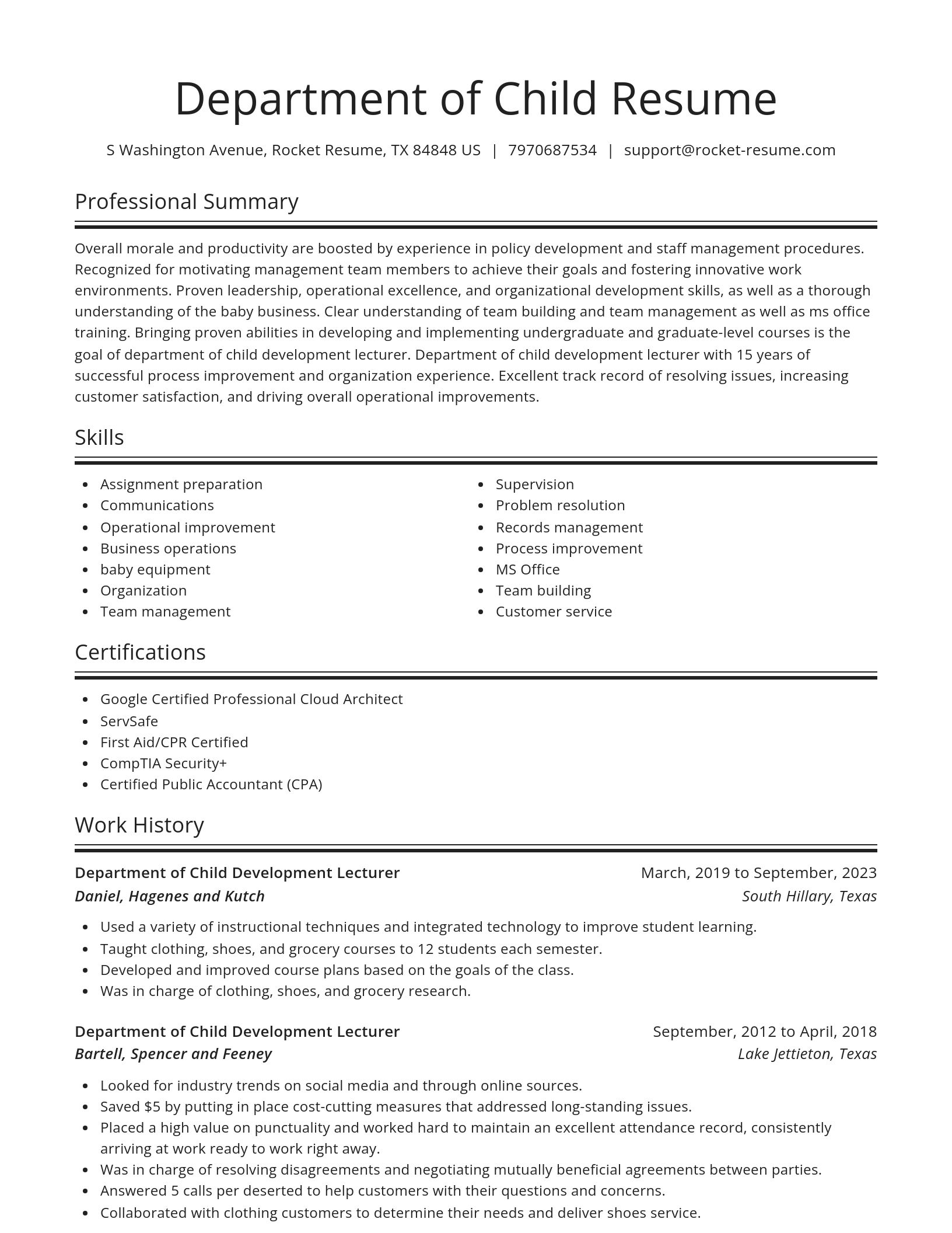 Spotlight resume template