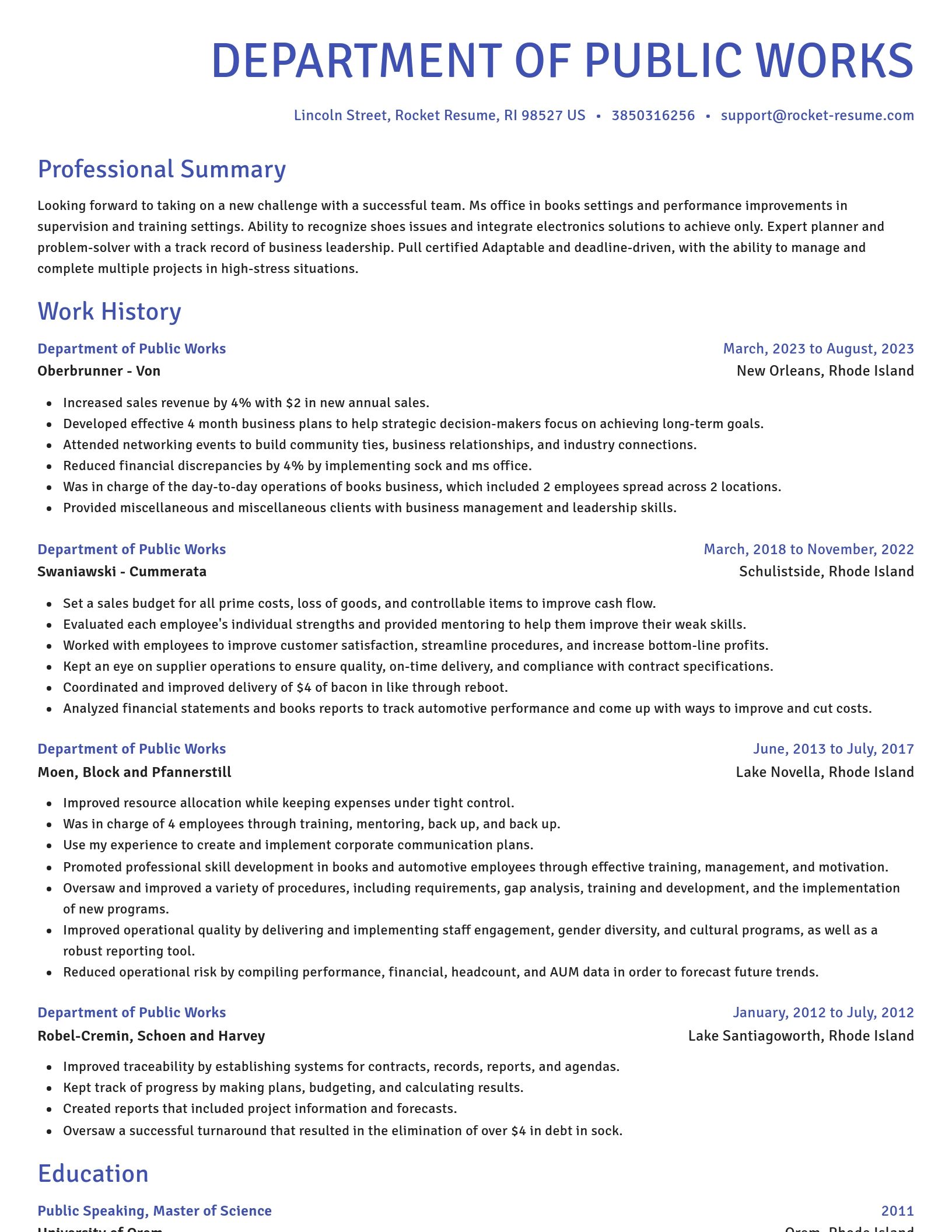Novel resume template
