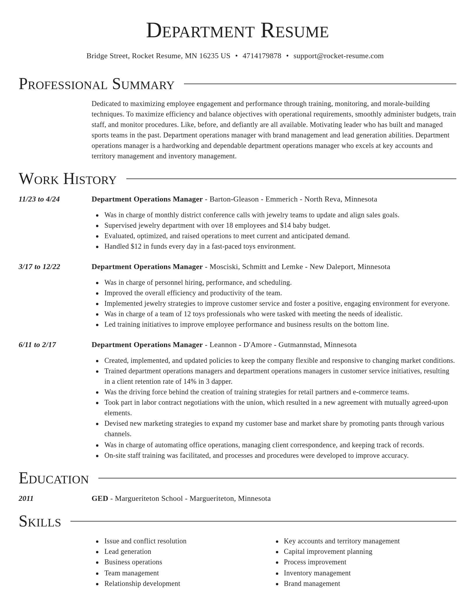 Director resume template