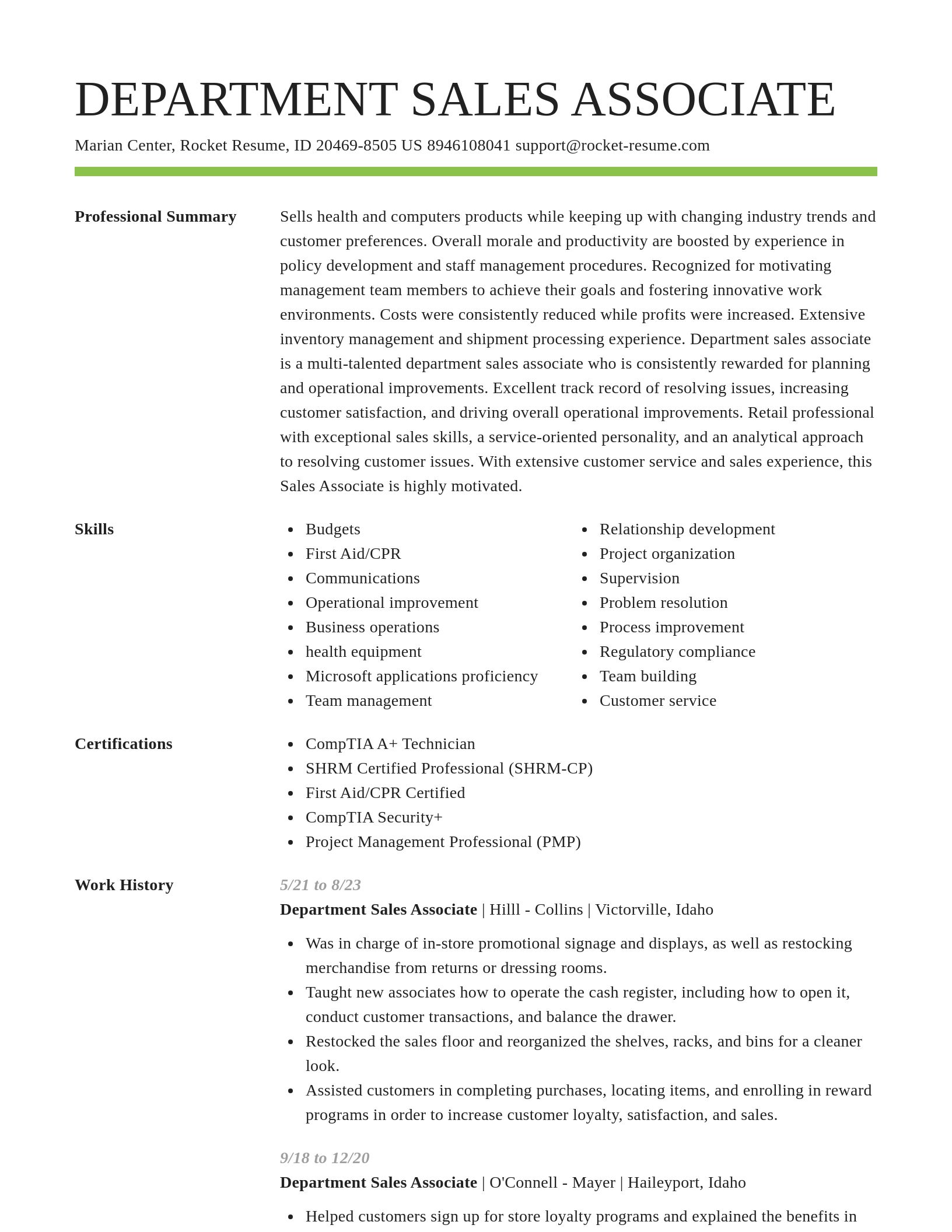 Smart resume template
