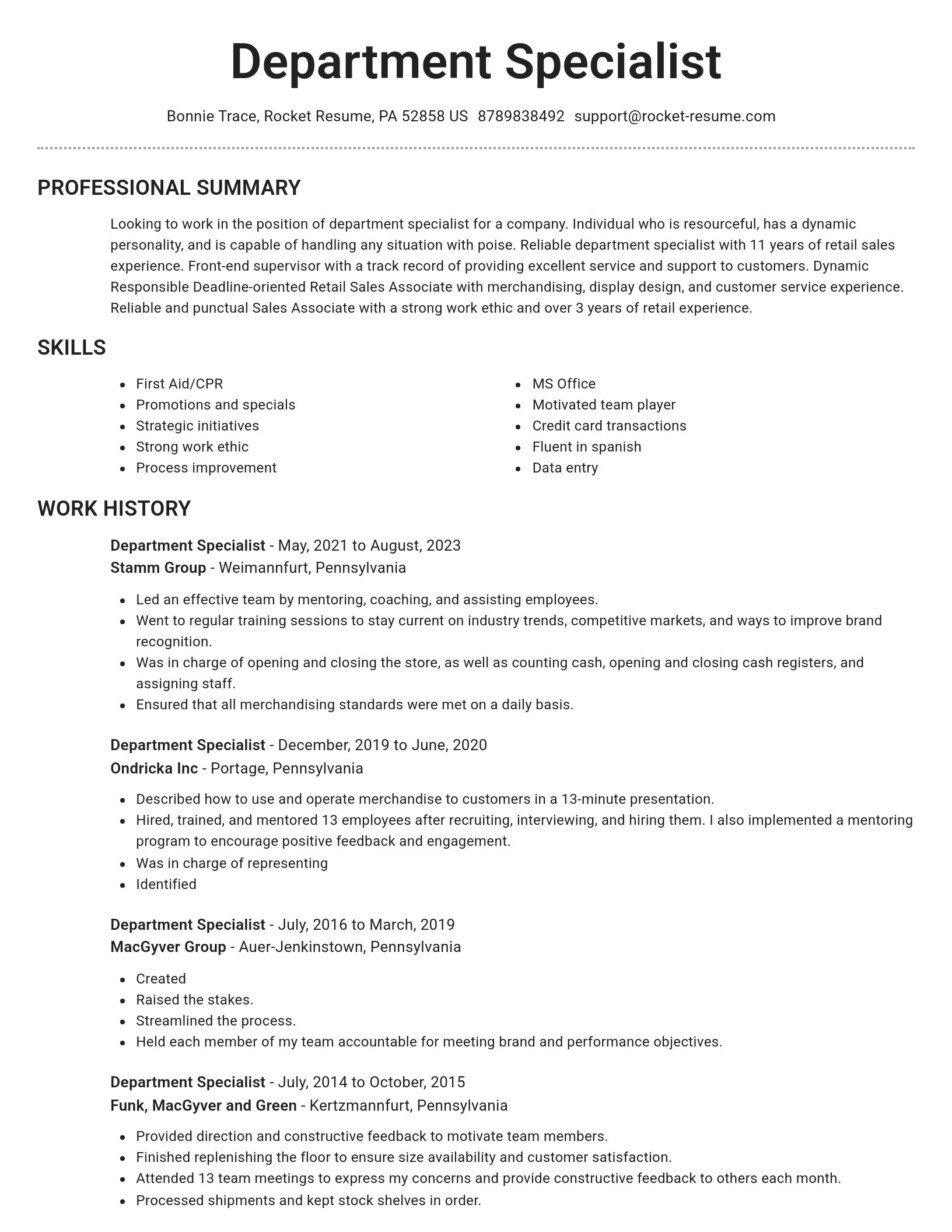 Brilliant resume template