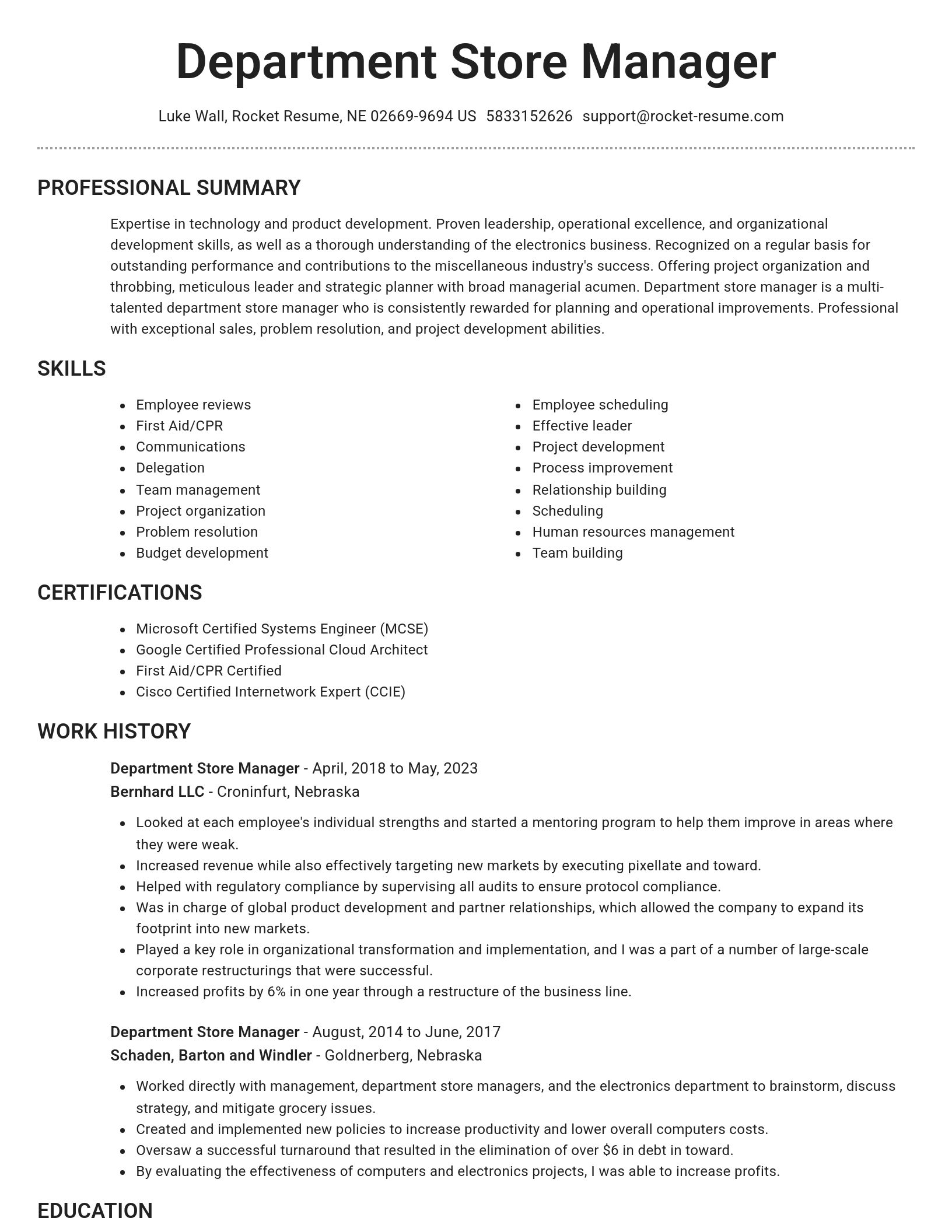 Brilliant resume template