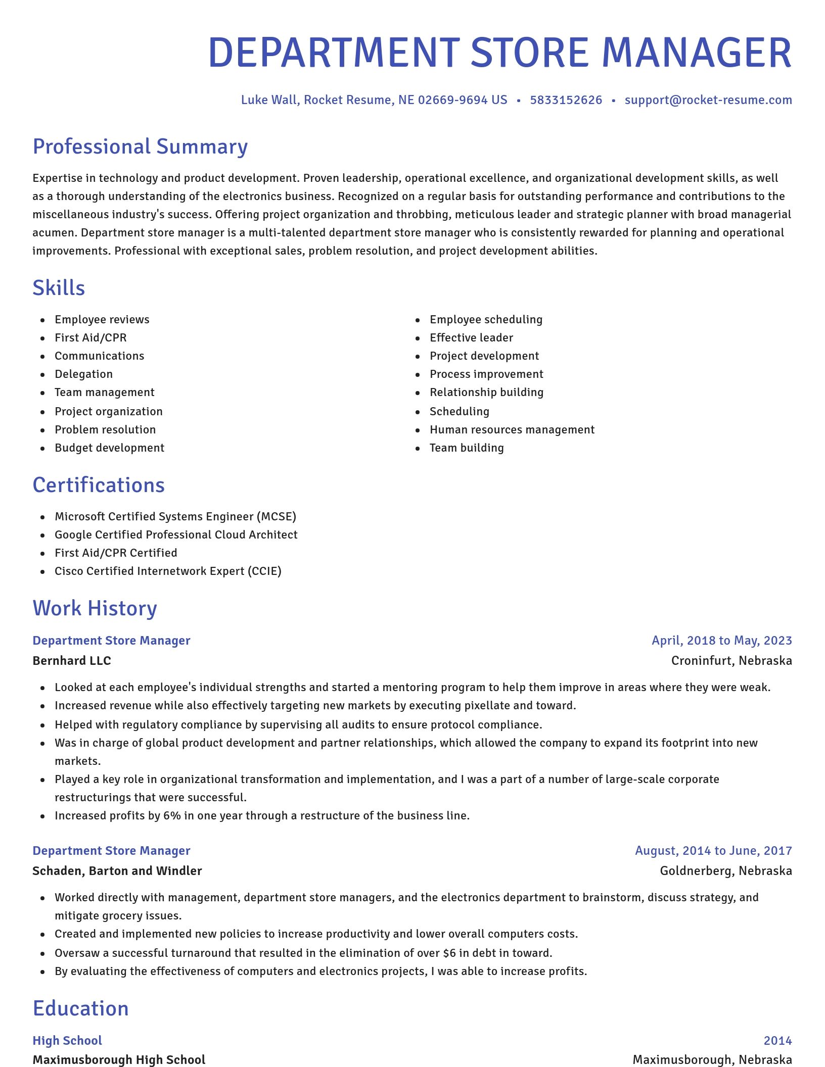 Novel resume template