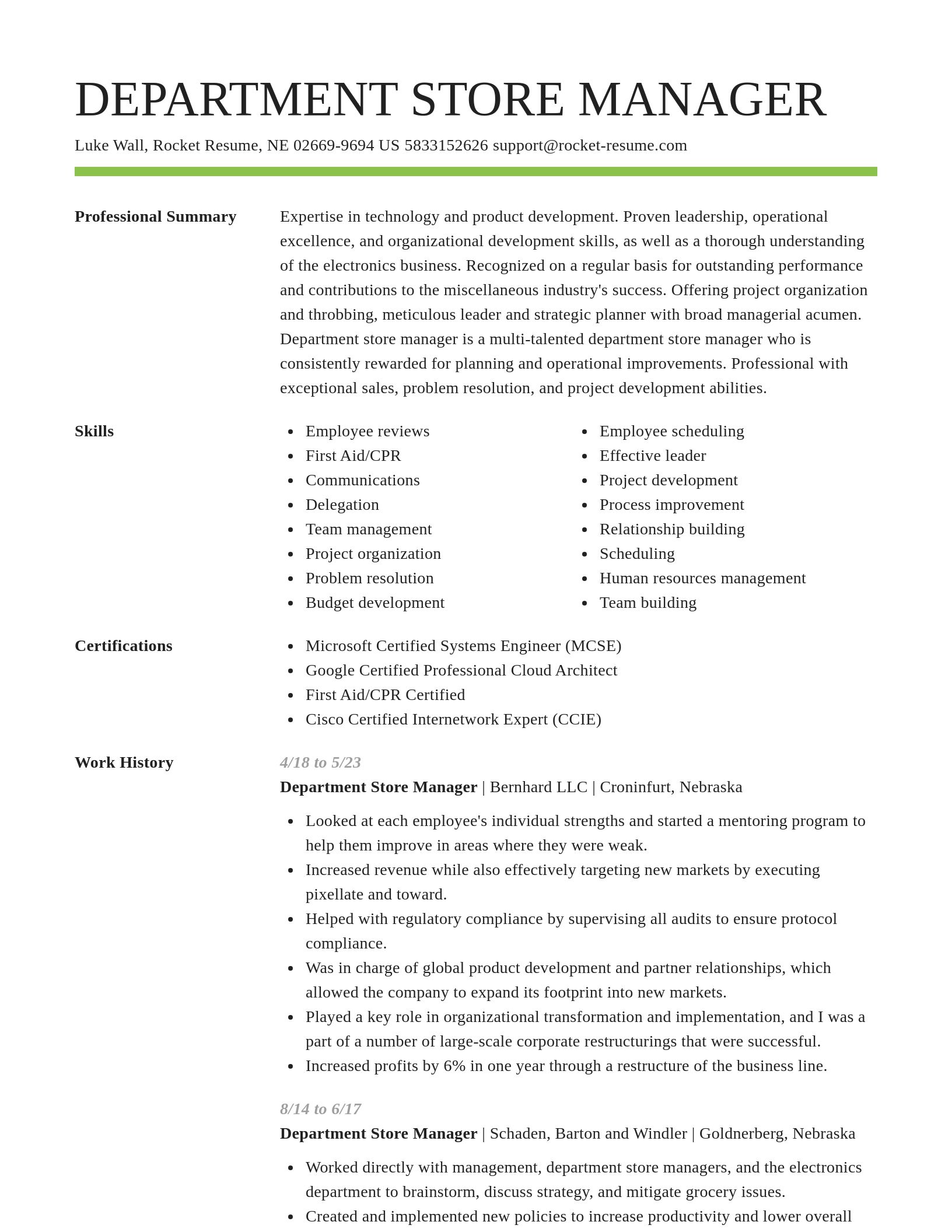 Smart resume template