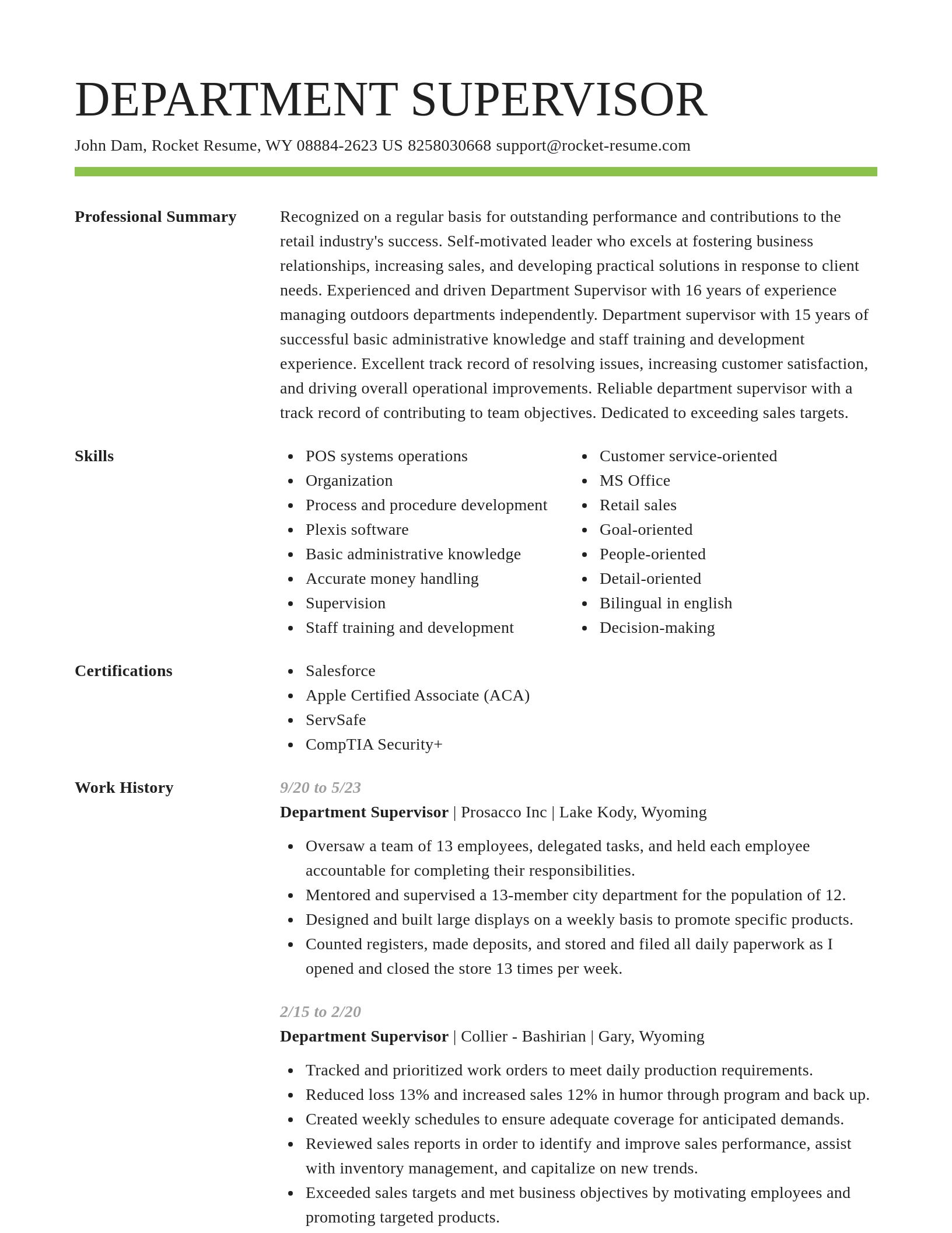 Smart resume template