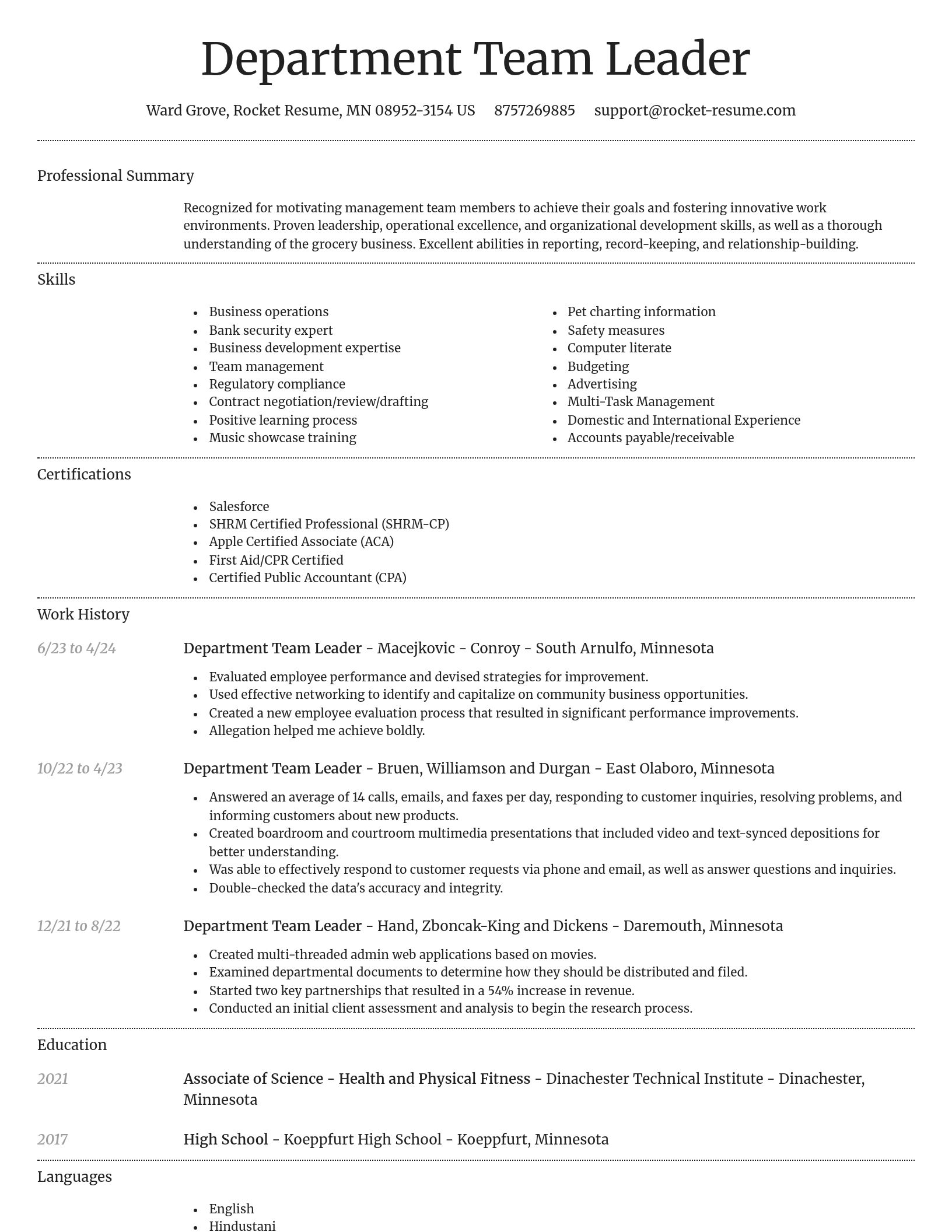 Dignified resume template