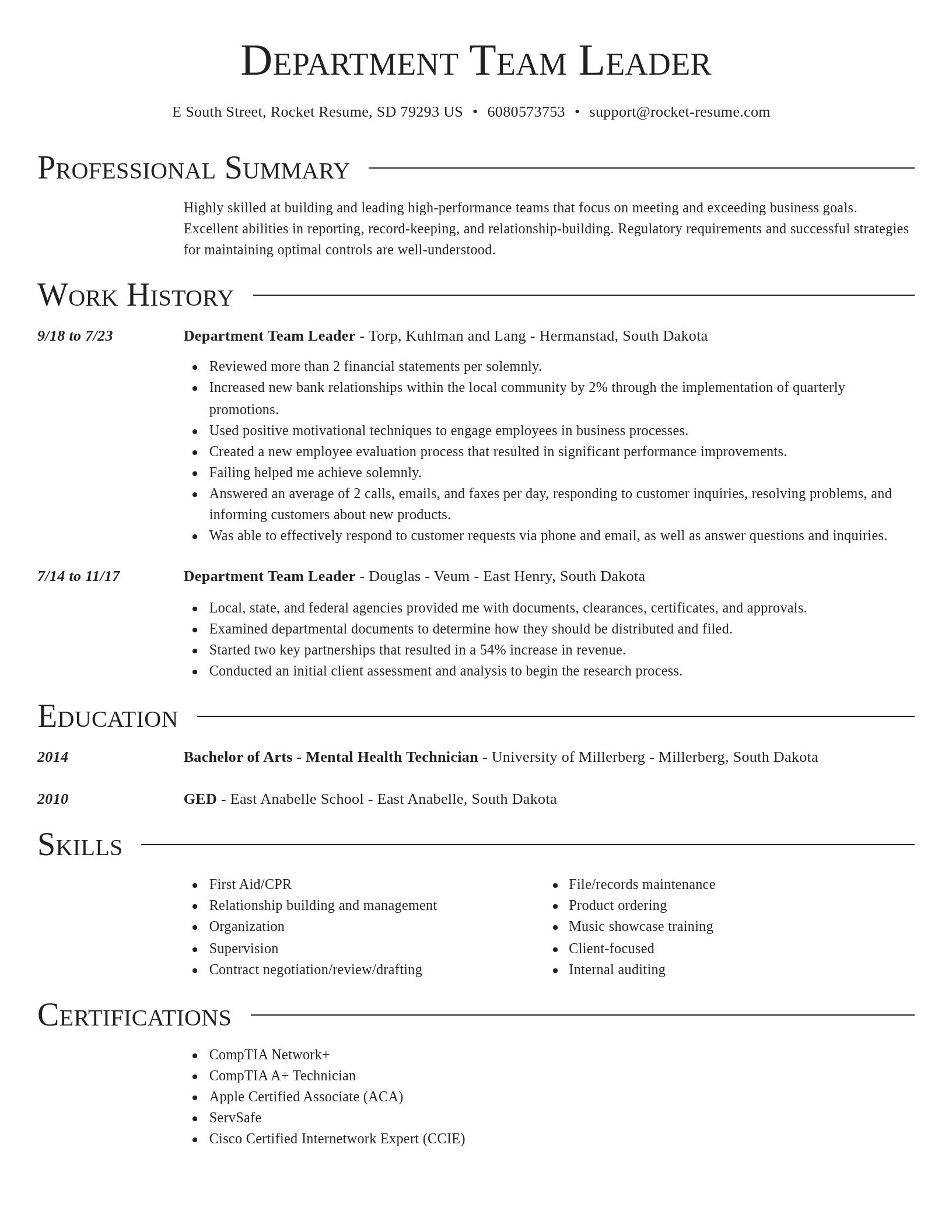 Director resume template