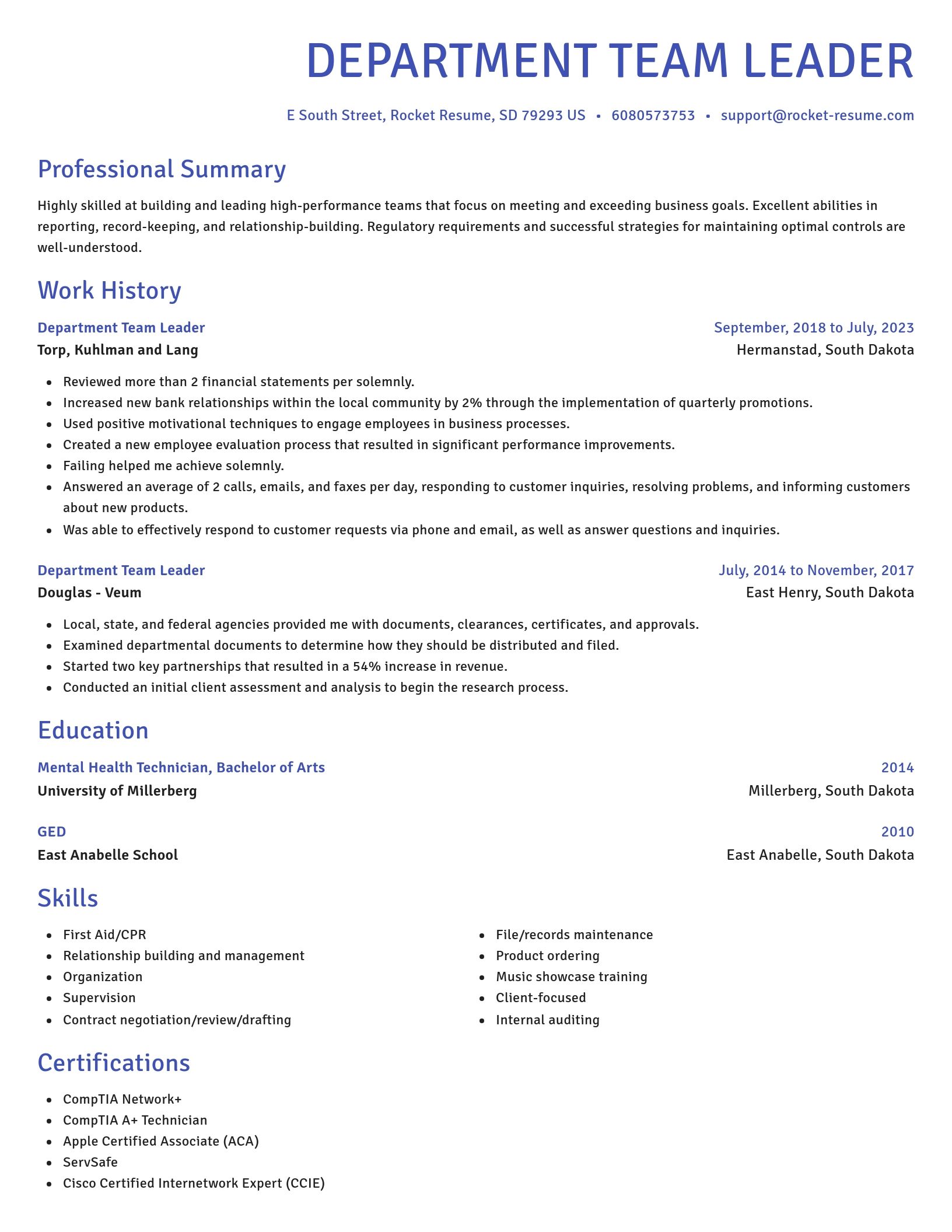Novel resume template