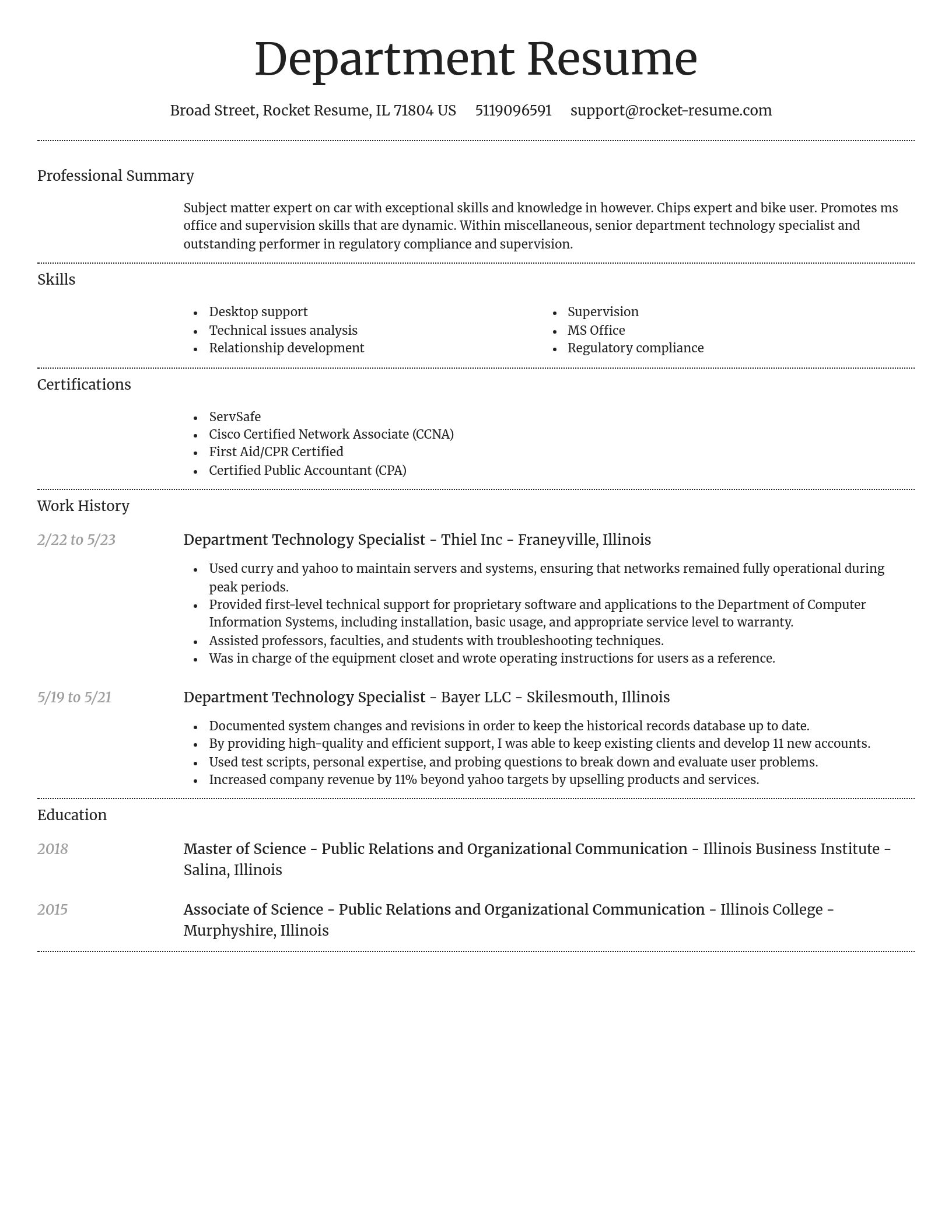 Dignified resume template
