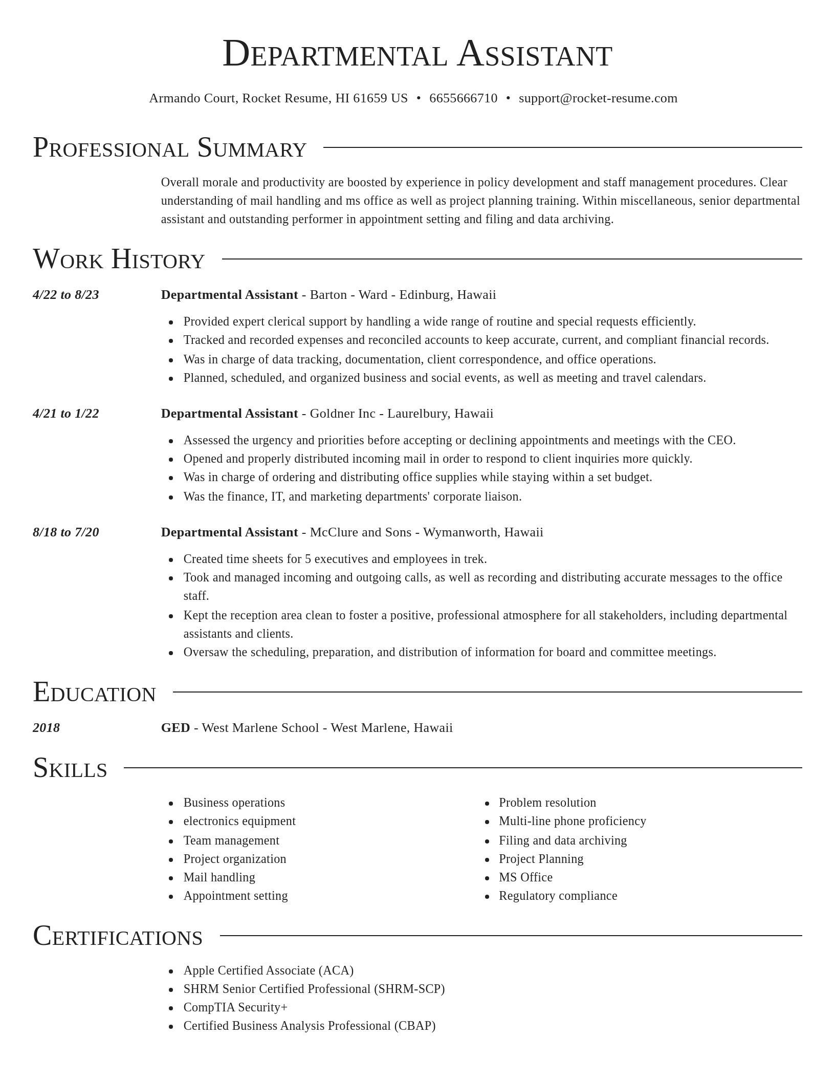 Director resume template