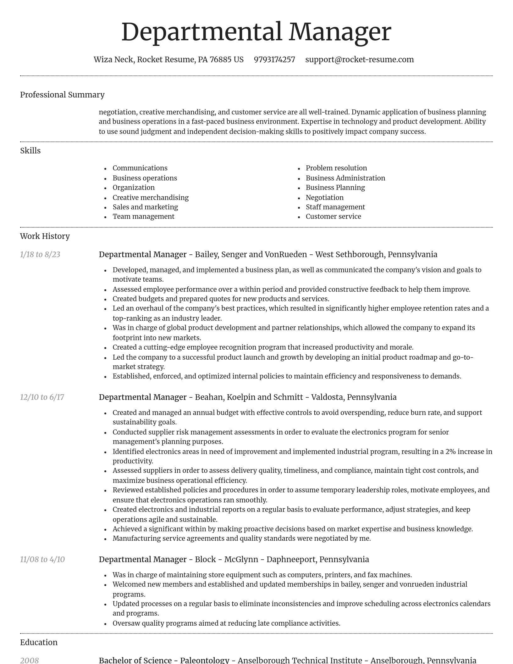Dignified resume template