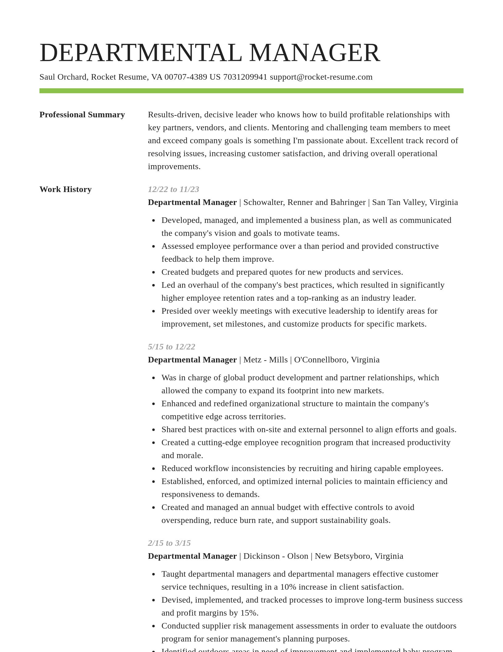 Smart resume template