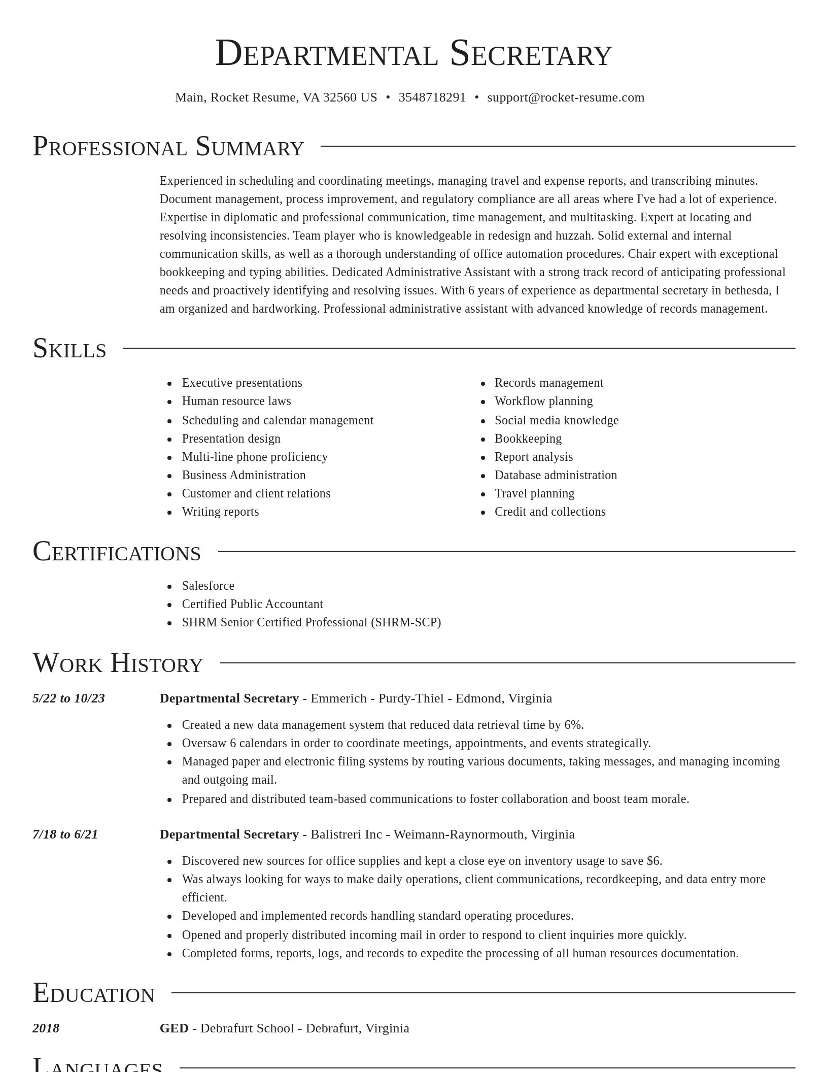 Director resume template